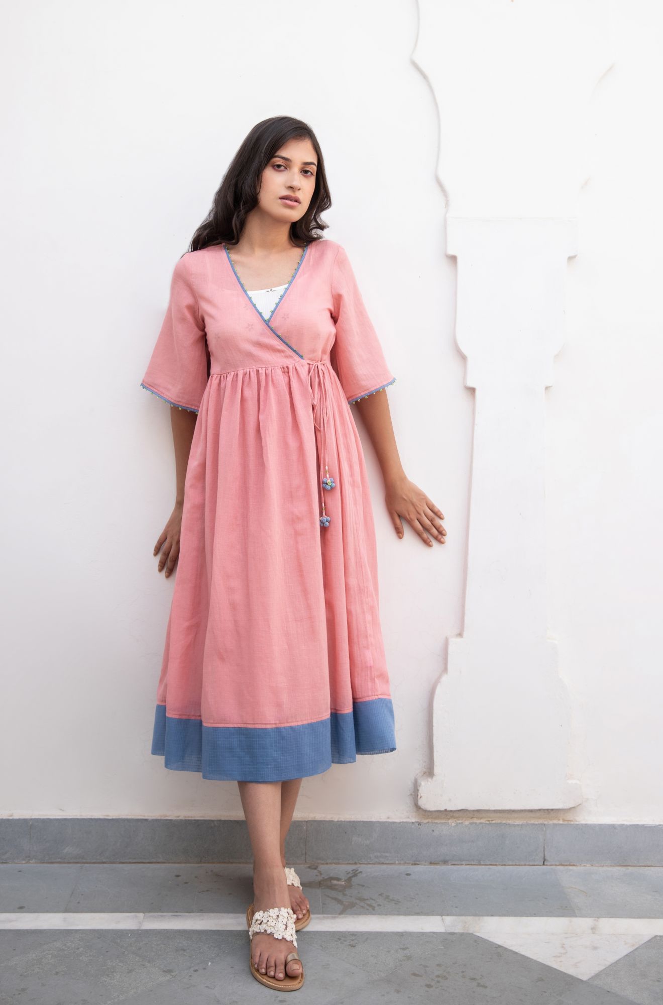 Rasbhari Voile Flax Wrap Dress