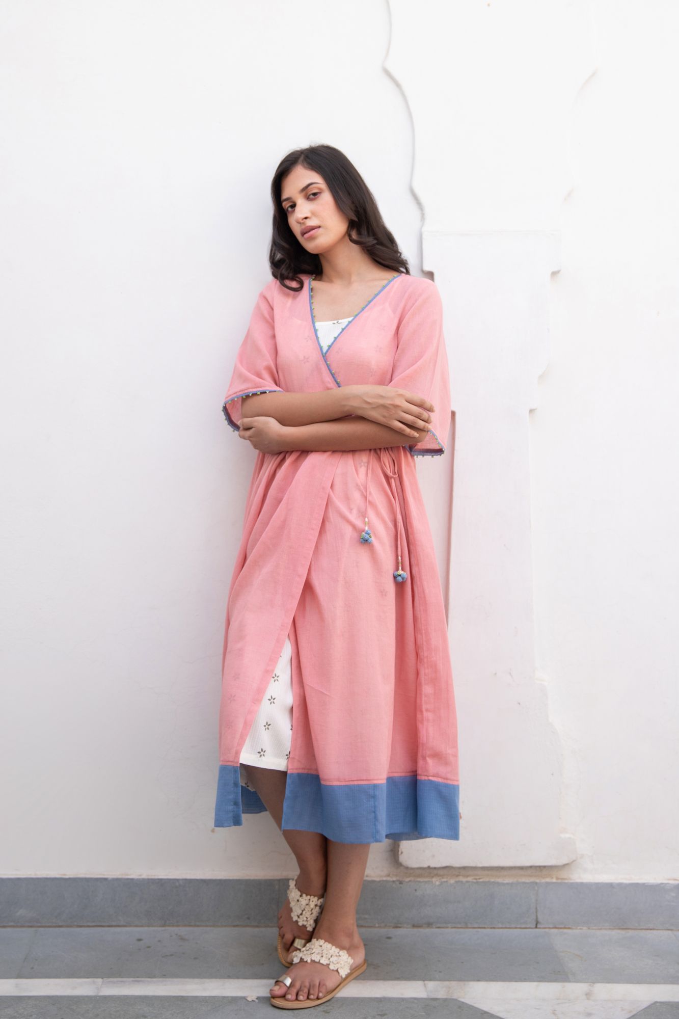 Rasbhari Voile Flax Wrap Dress