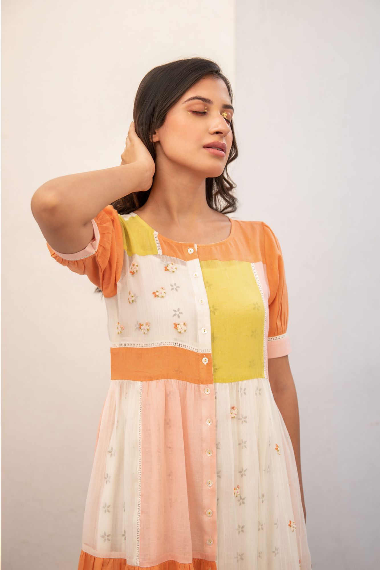 Patchouli Voile Flax Dress