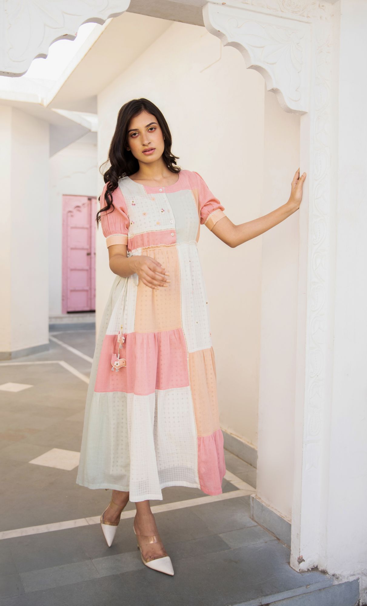 Moony Bird Voile Flax Dress