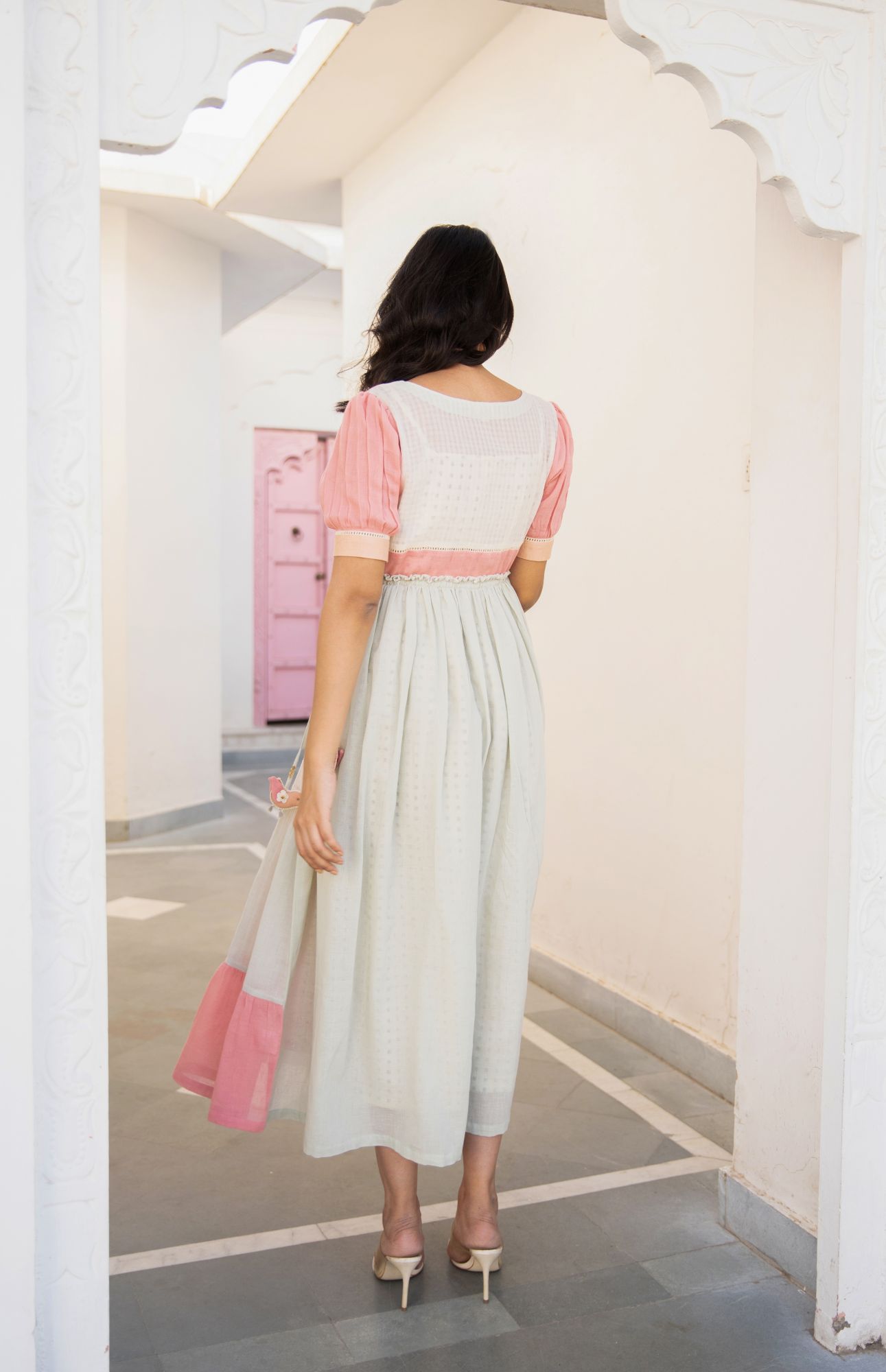 Moony Bird Voile Flax Dress