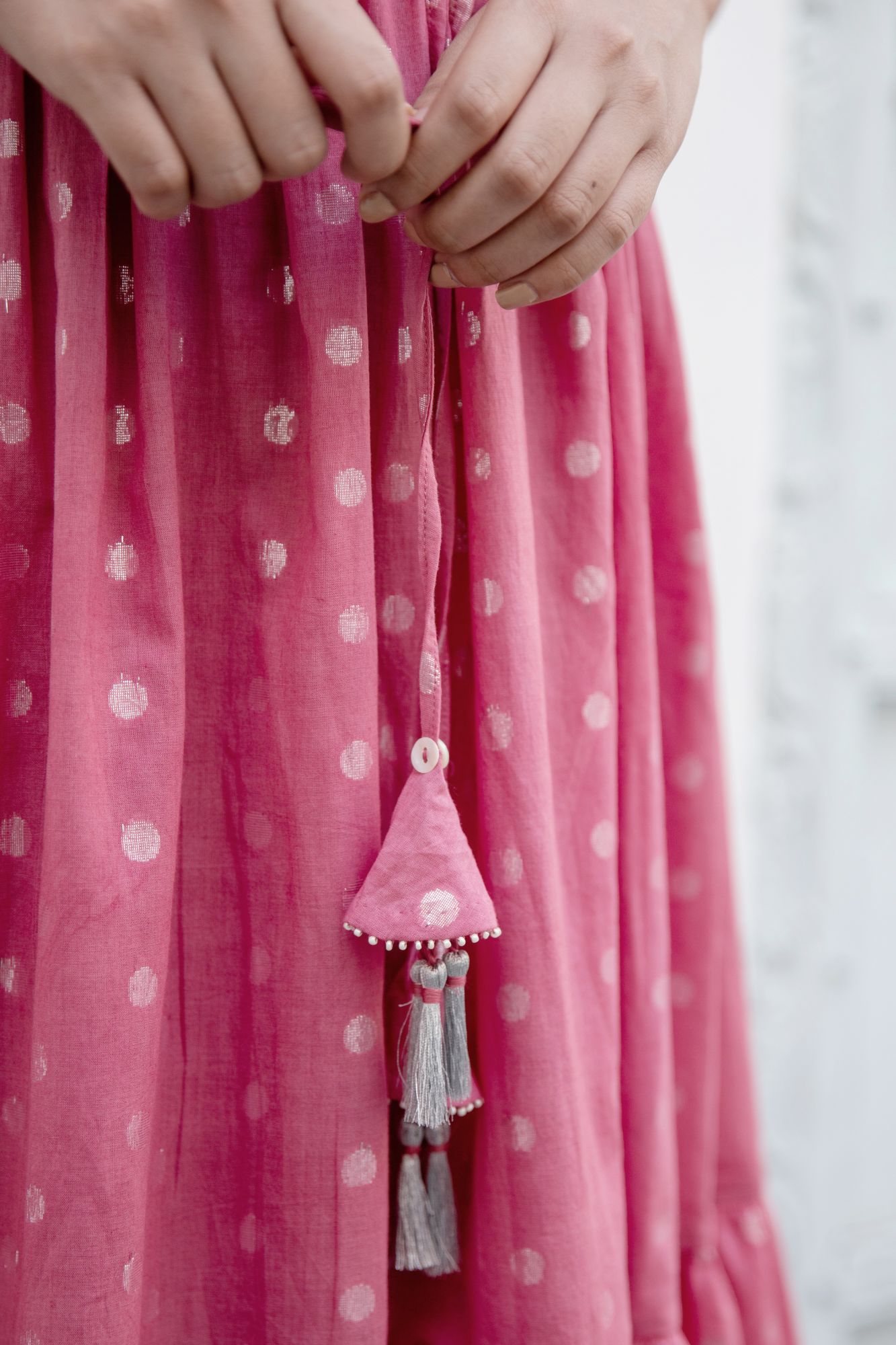 Berry Cotton Lurex Shimmer Dress