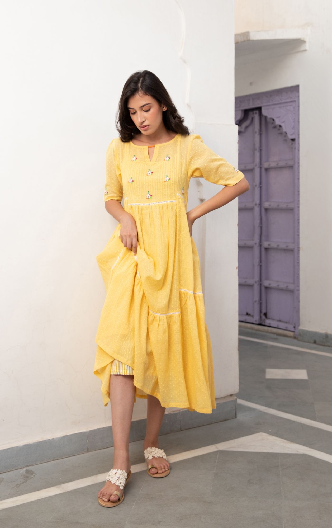 Sunbeam Cotton Dobby Dress