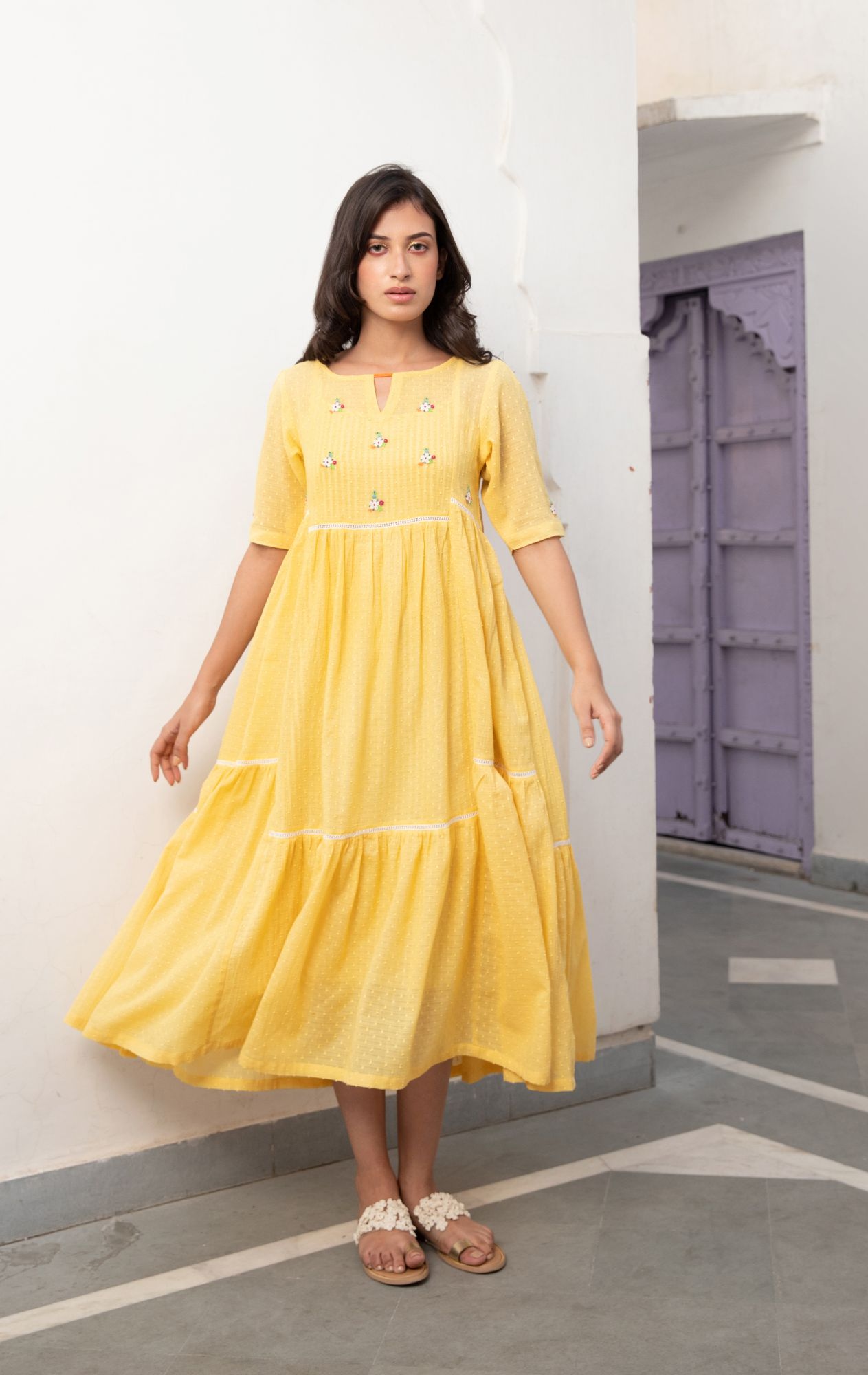 Sunbeam Cotton Dobby Dress