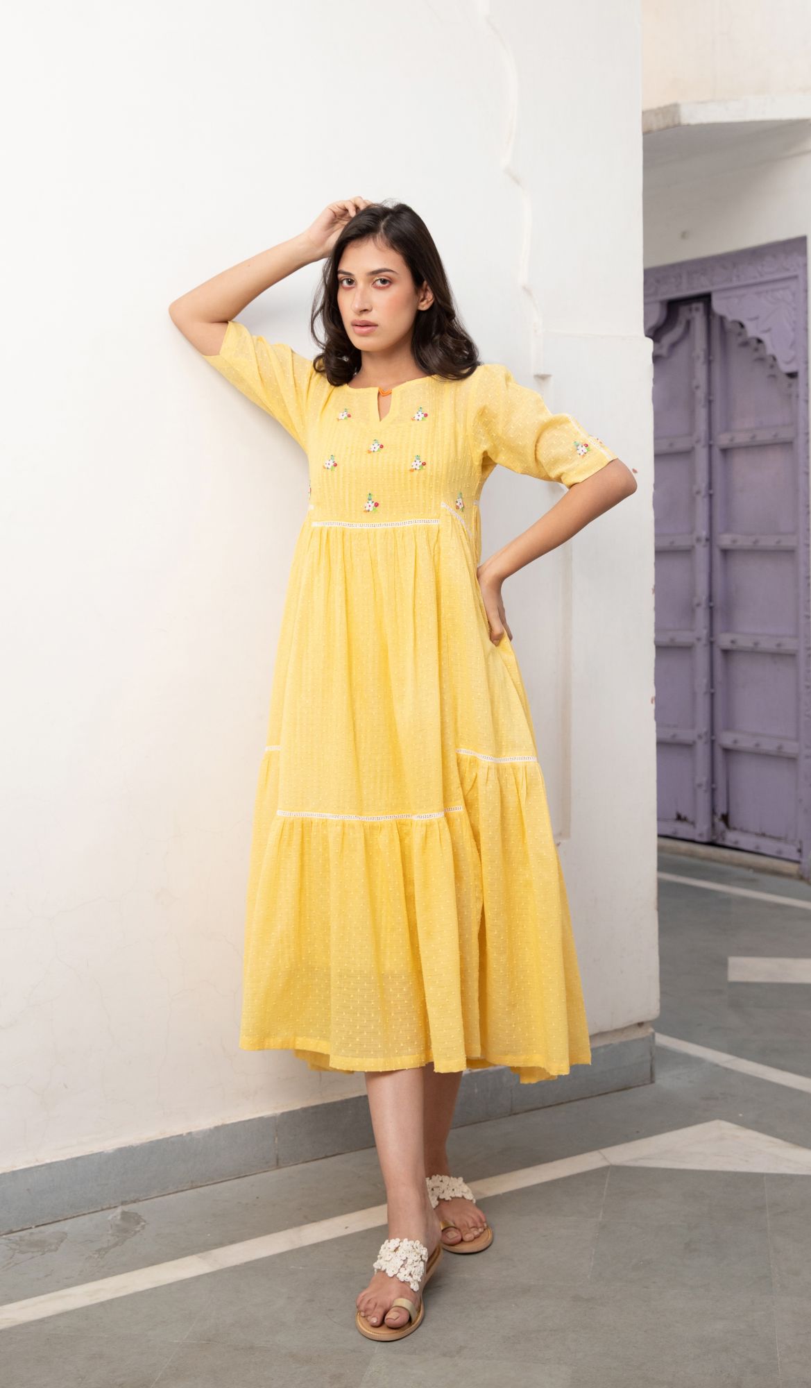 Sunbeam Cotton Dobby Dress