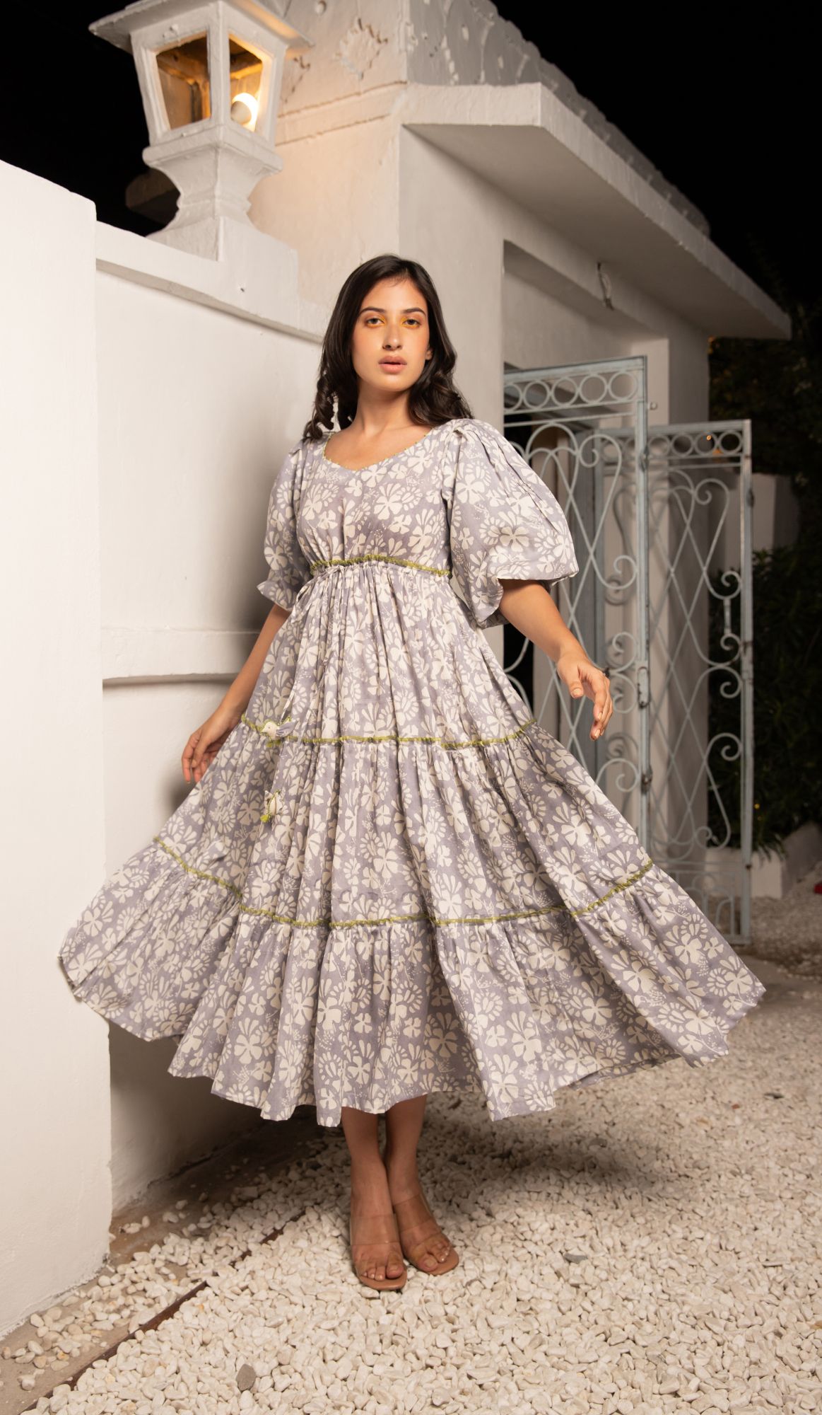 Phulwari Tier Dress - Lilac