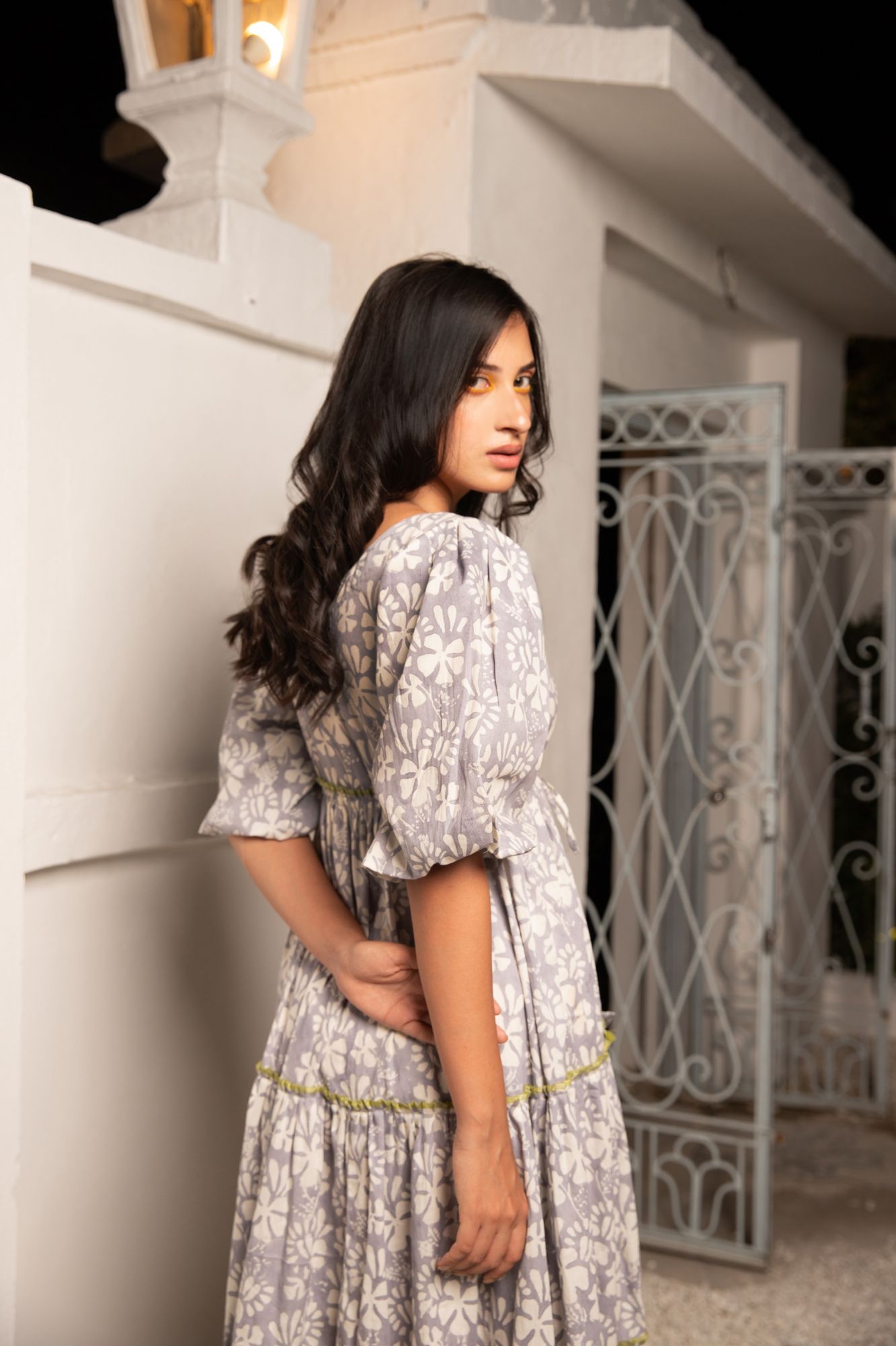 Phulwari Tier Middi dress - Lilac