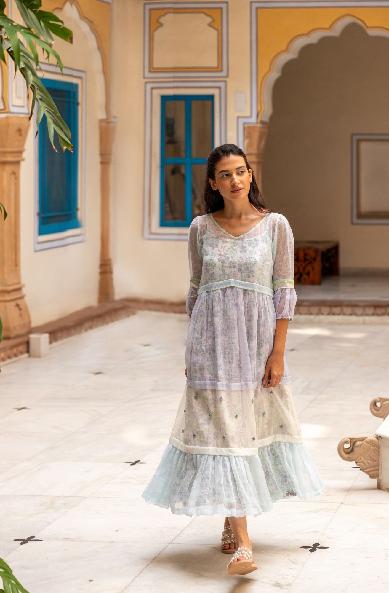 Gardenia Kota Doria Dress