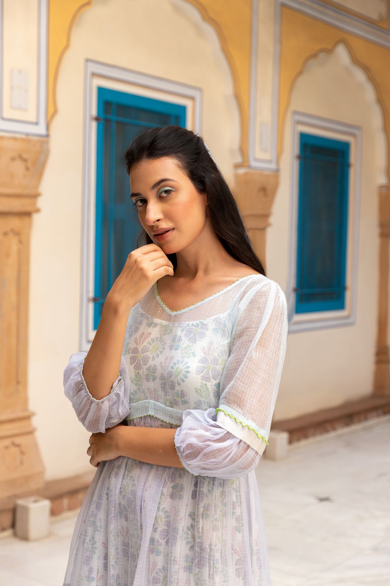 Gardenia Kota Doria Dress
