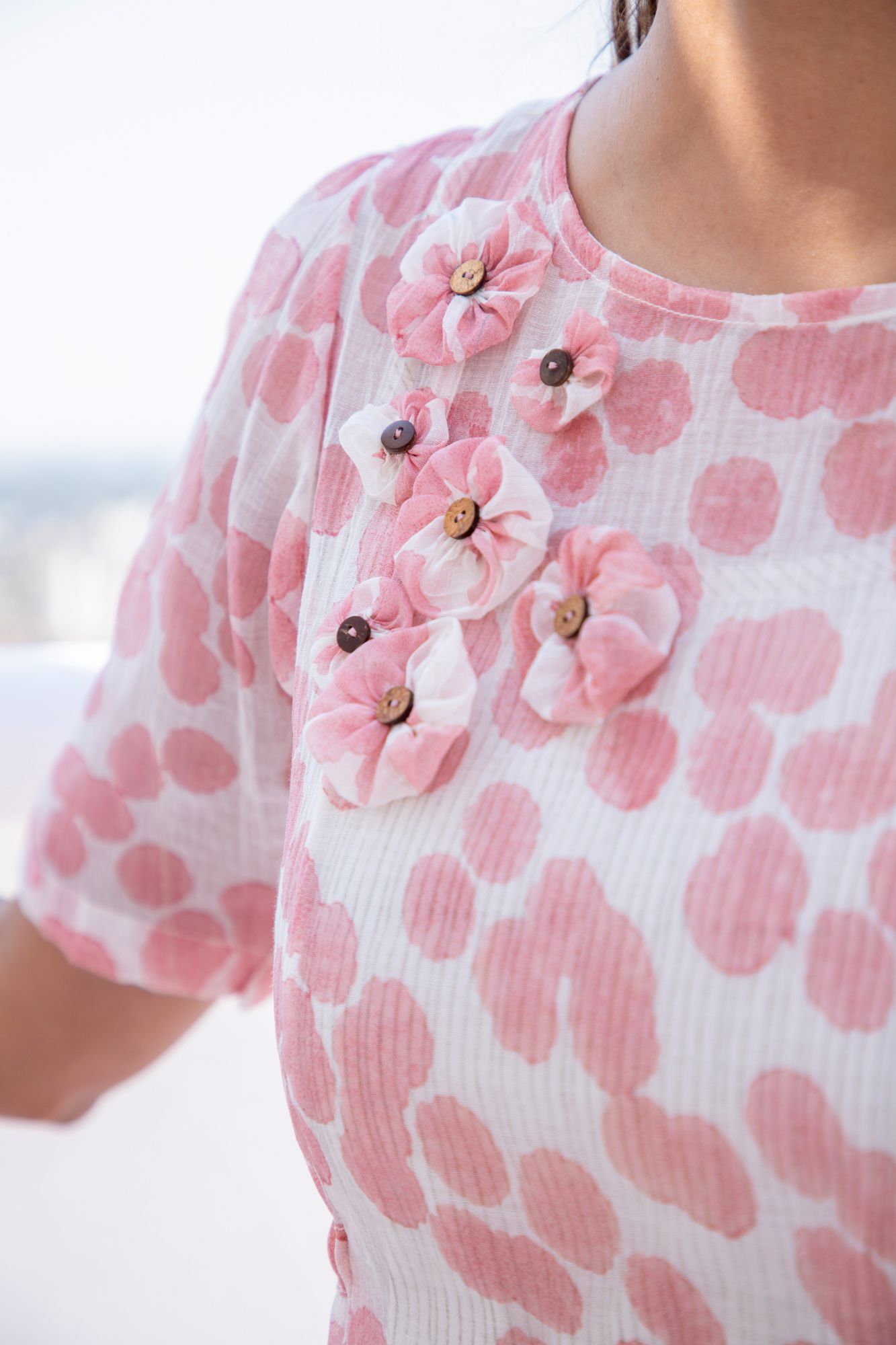 Splash Chanderi Cotton Block Printed Panel Dress