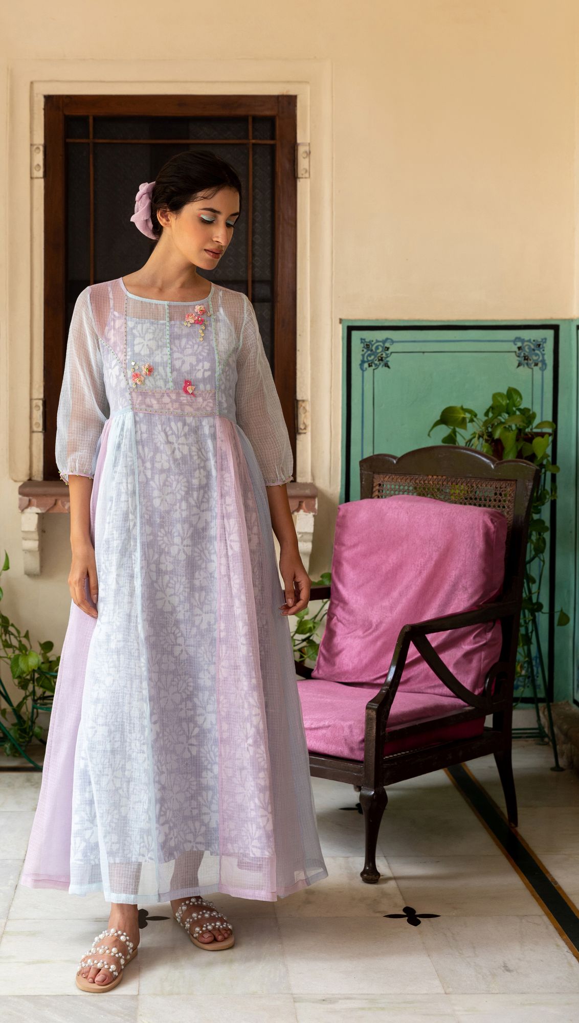 Chicory Kota Doria Panel Dress