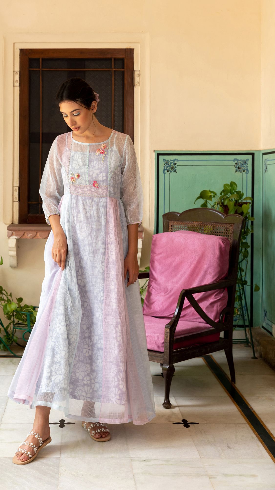 Chicory Kota Doria Panel Dress