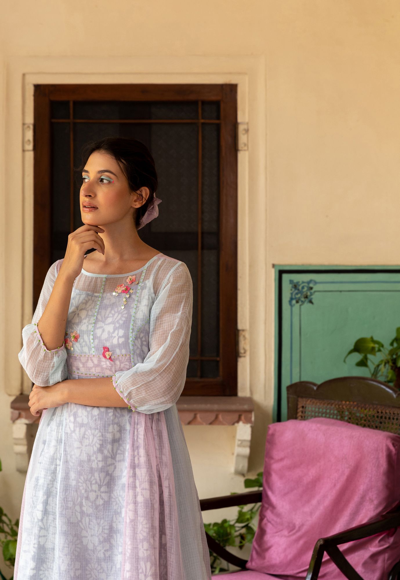 Chicory Kota Doria Panel Dress