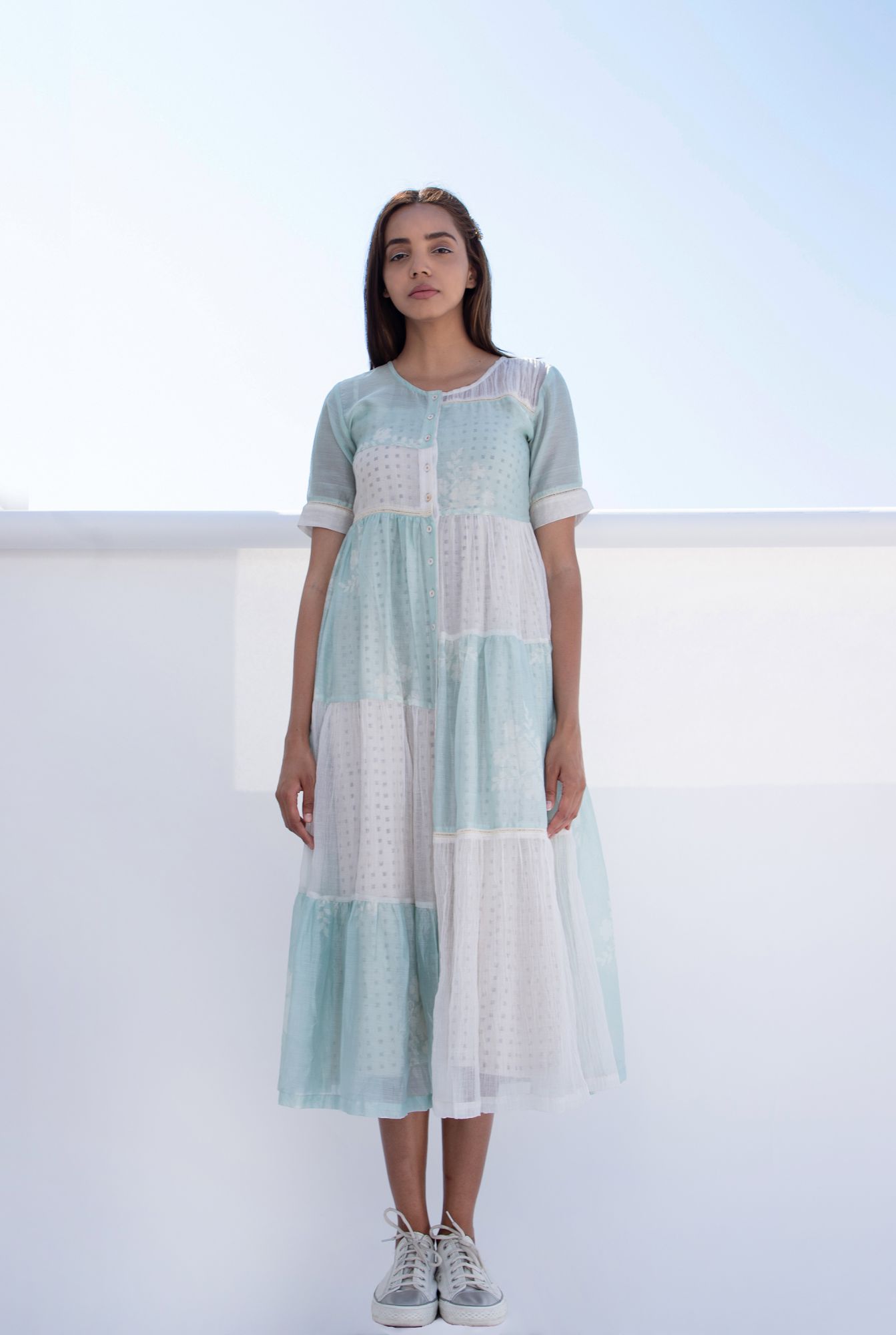 Aqua Sky Tiered Dress