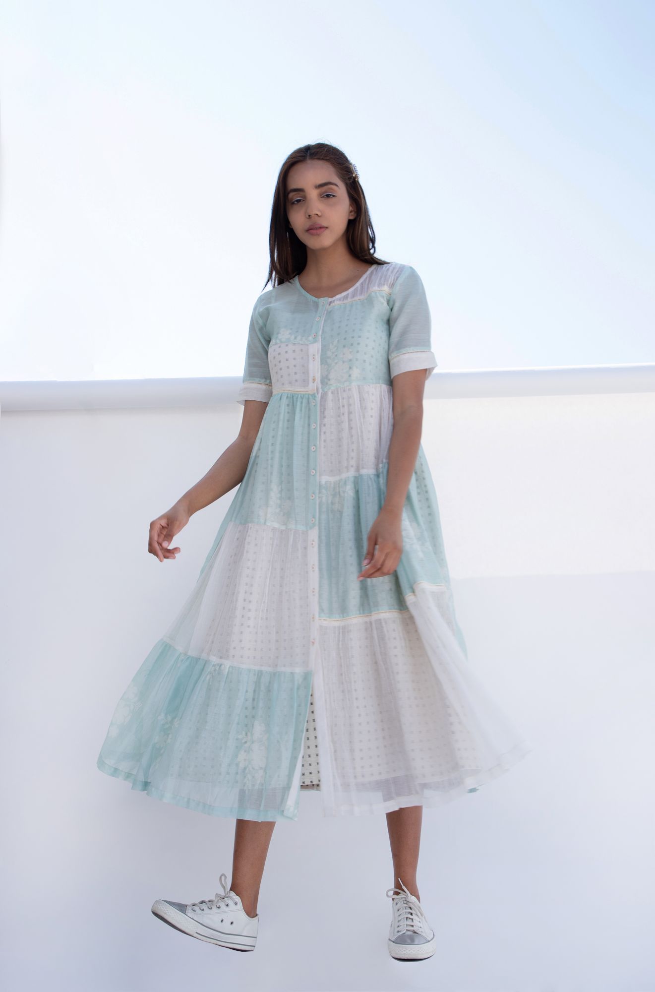 Aqua Sky Tiered Dress