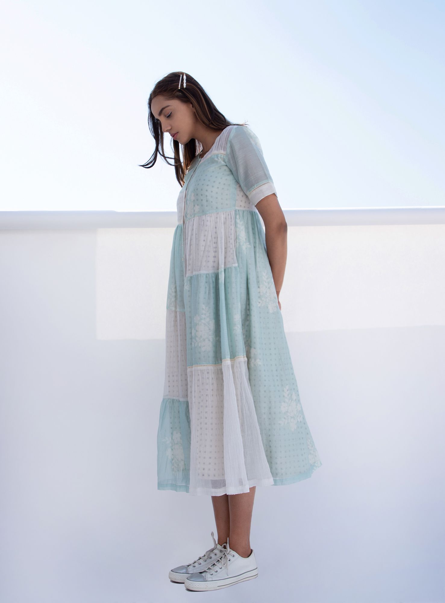 Aqua Sky Tiered Dress