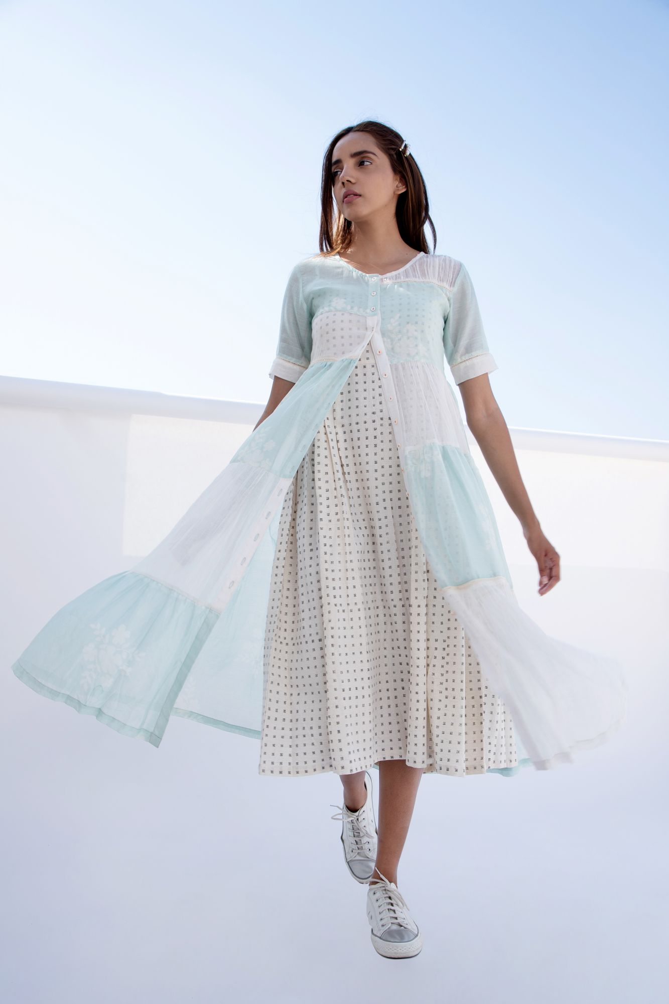 Aqua Sky Tiered Dress