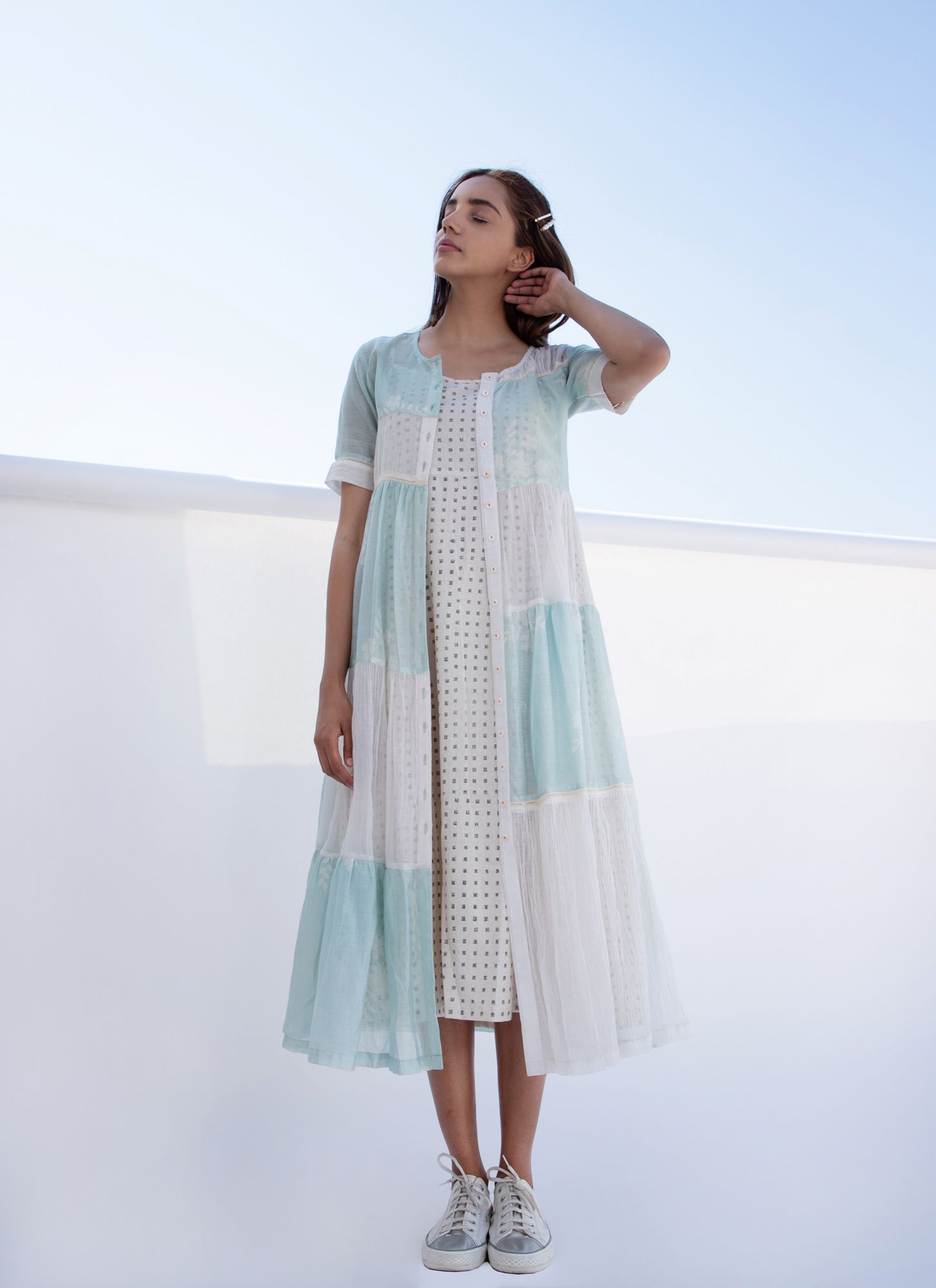 Aqua Sky Tiered Dress