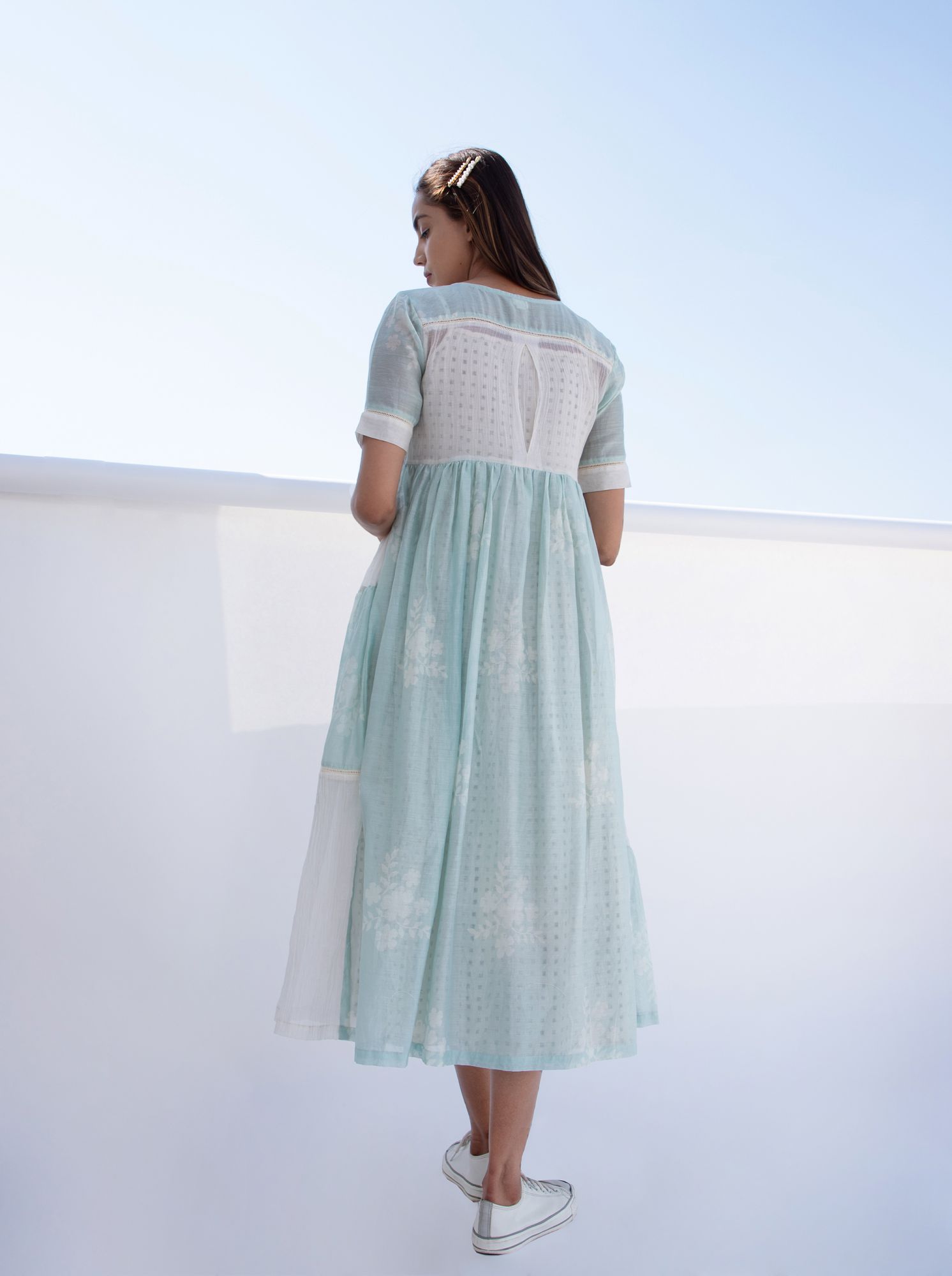 Aqua Sky Tiered Dress