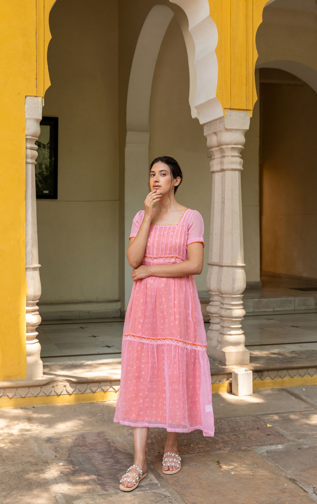 Gulabo Kota Doria Lace Dress