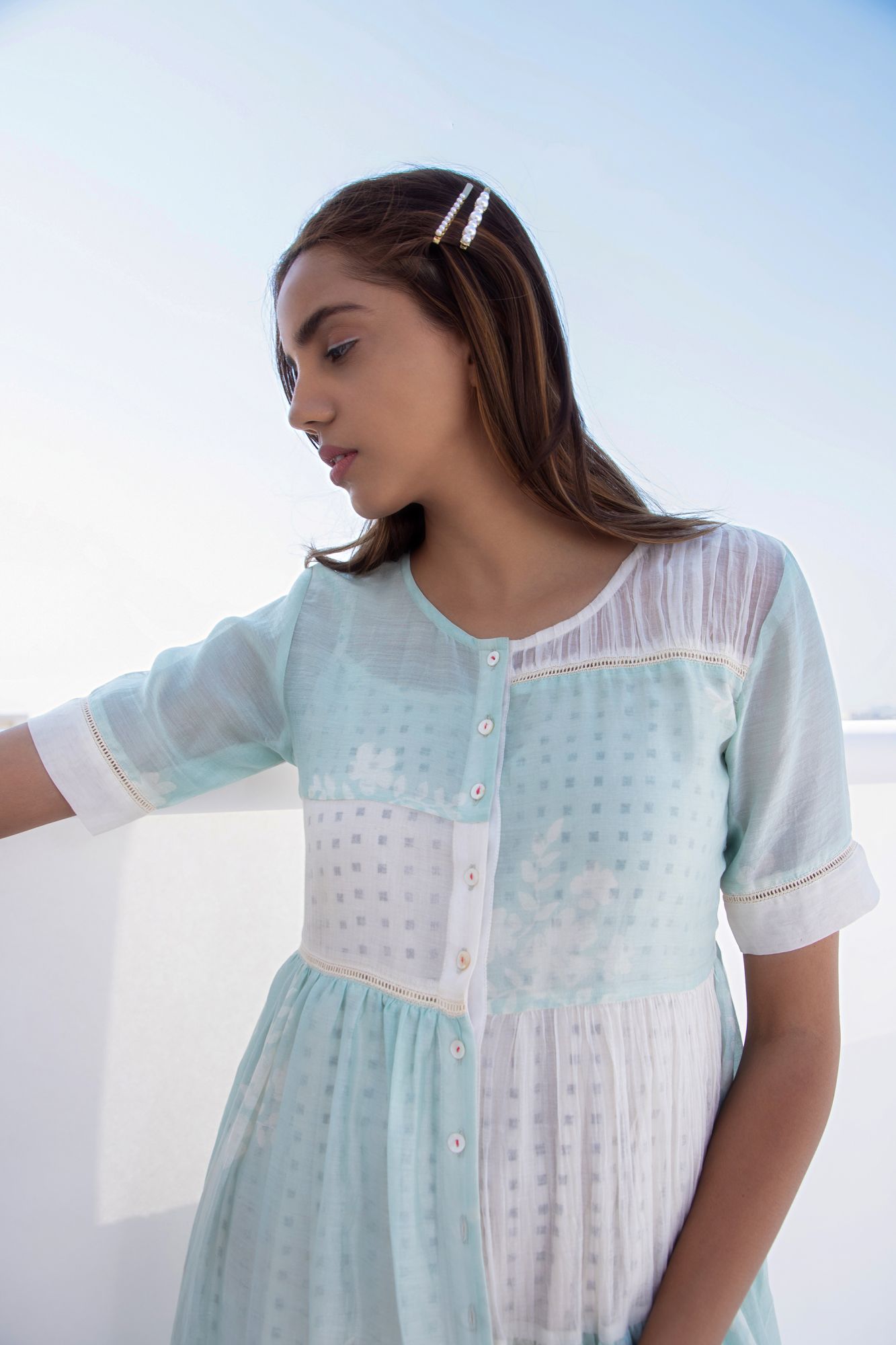 Aqua Sky Tiered Dress