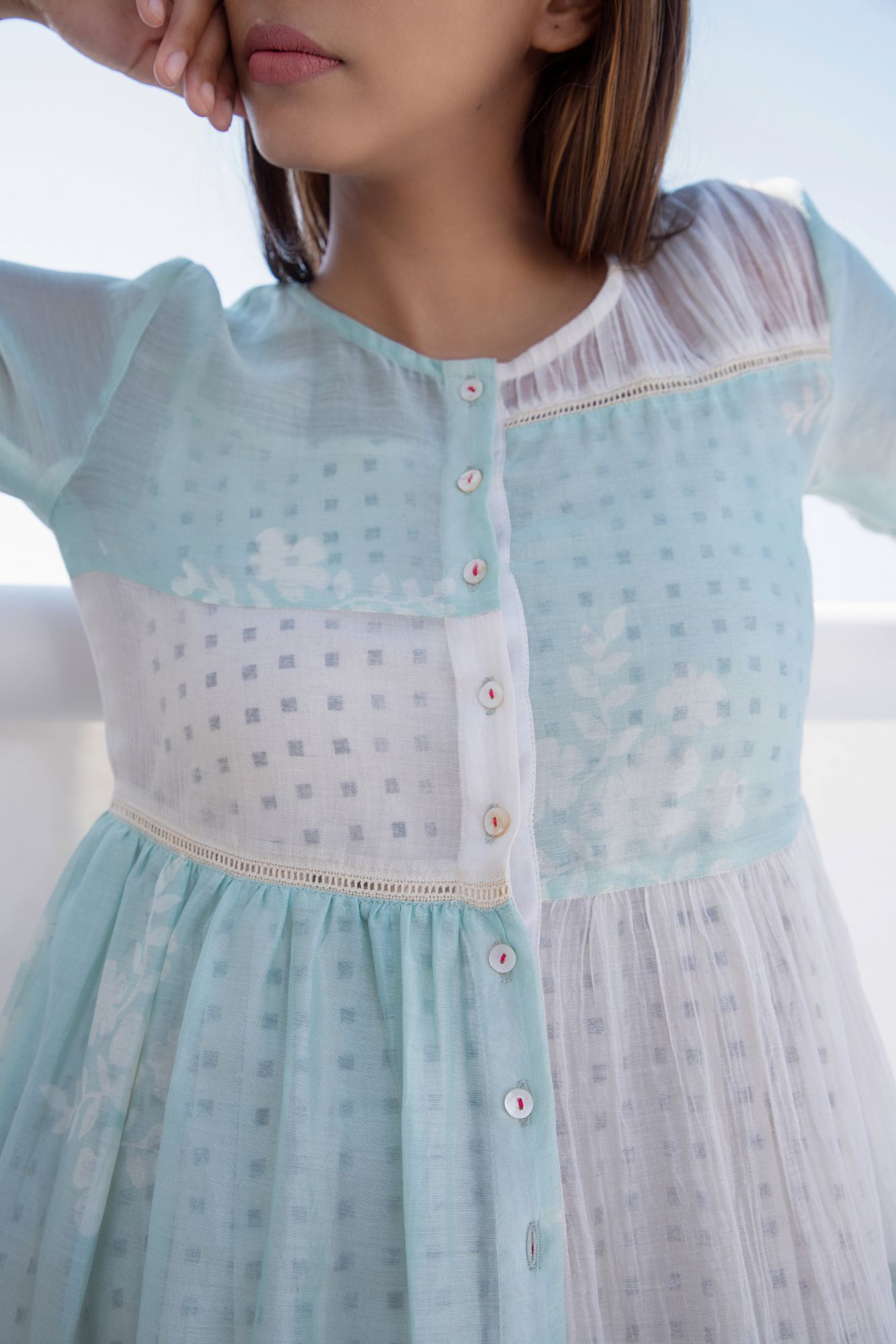 Aqua Sky Tiered Dress