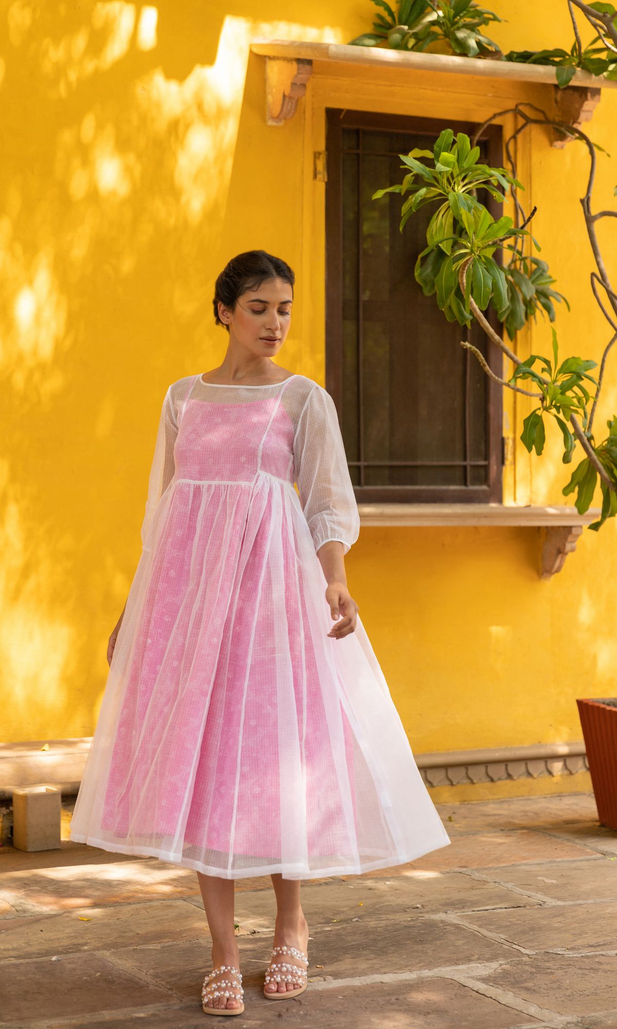 Mogra Kota Doria Dress