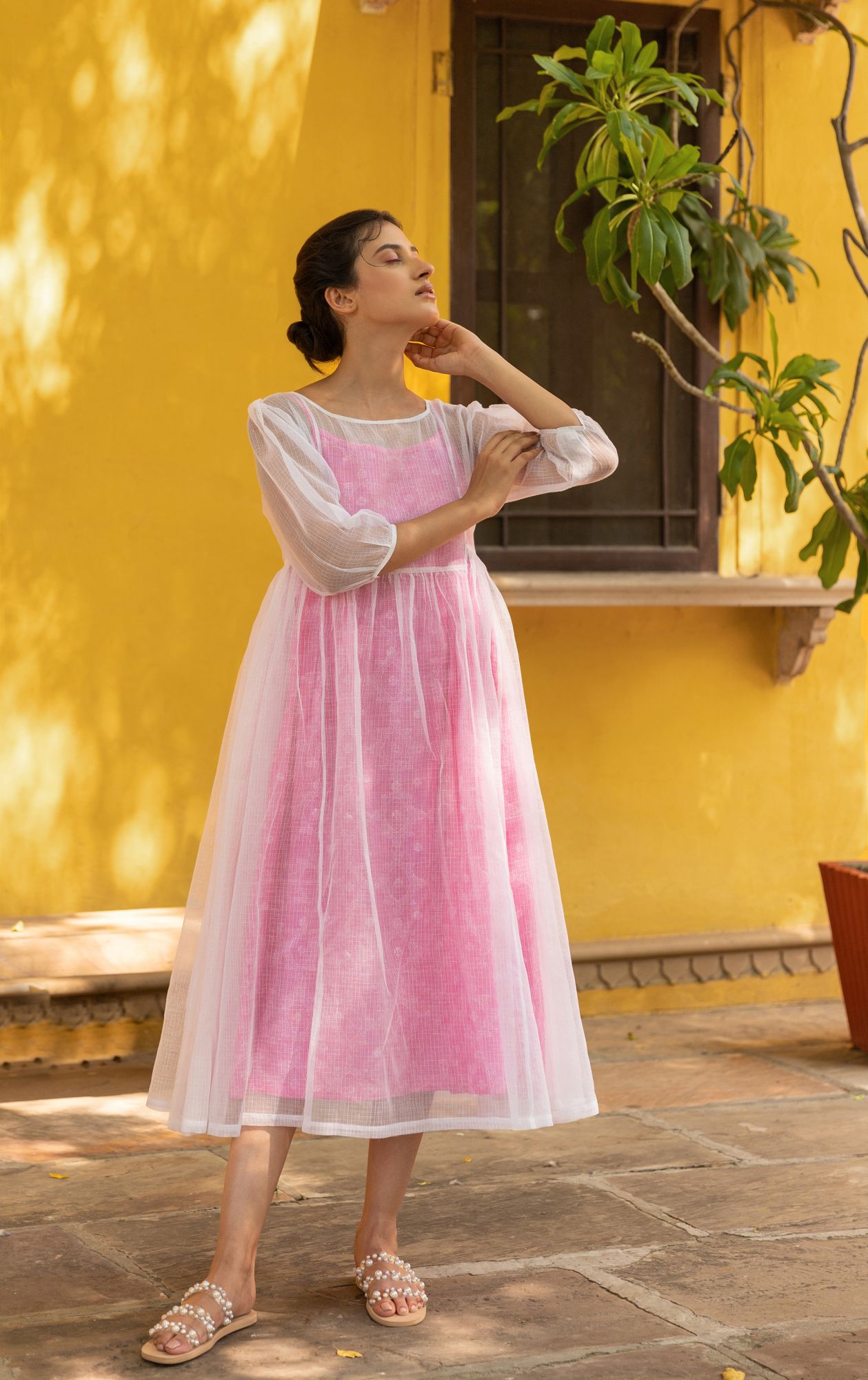 Mogra Kota Doria Dress