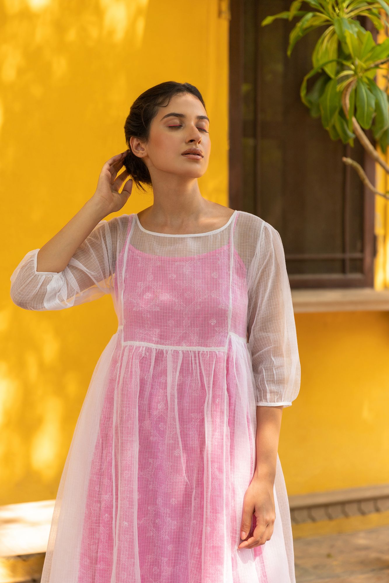 Mogra Kota Doria Dress