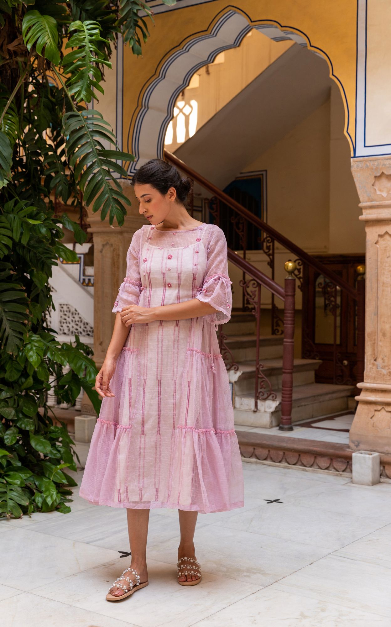 Orchid Kota Doria Tier Dress