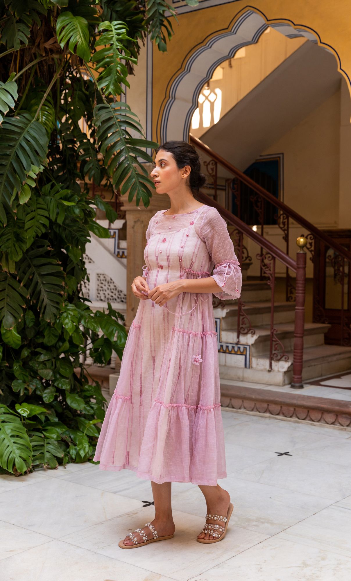 Orchid Kota Doria Tier Dress