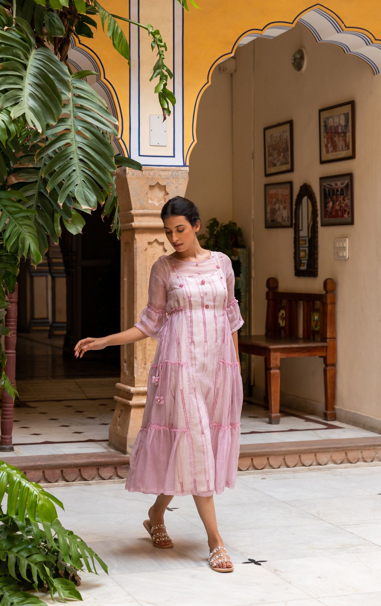 Orchid Kota Doria Tier Dress