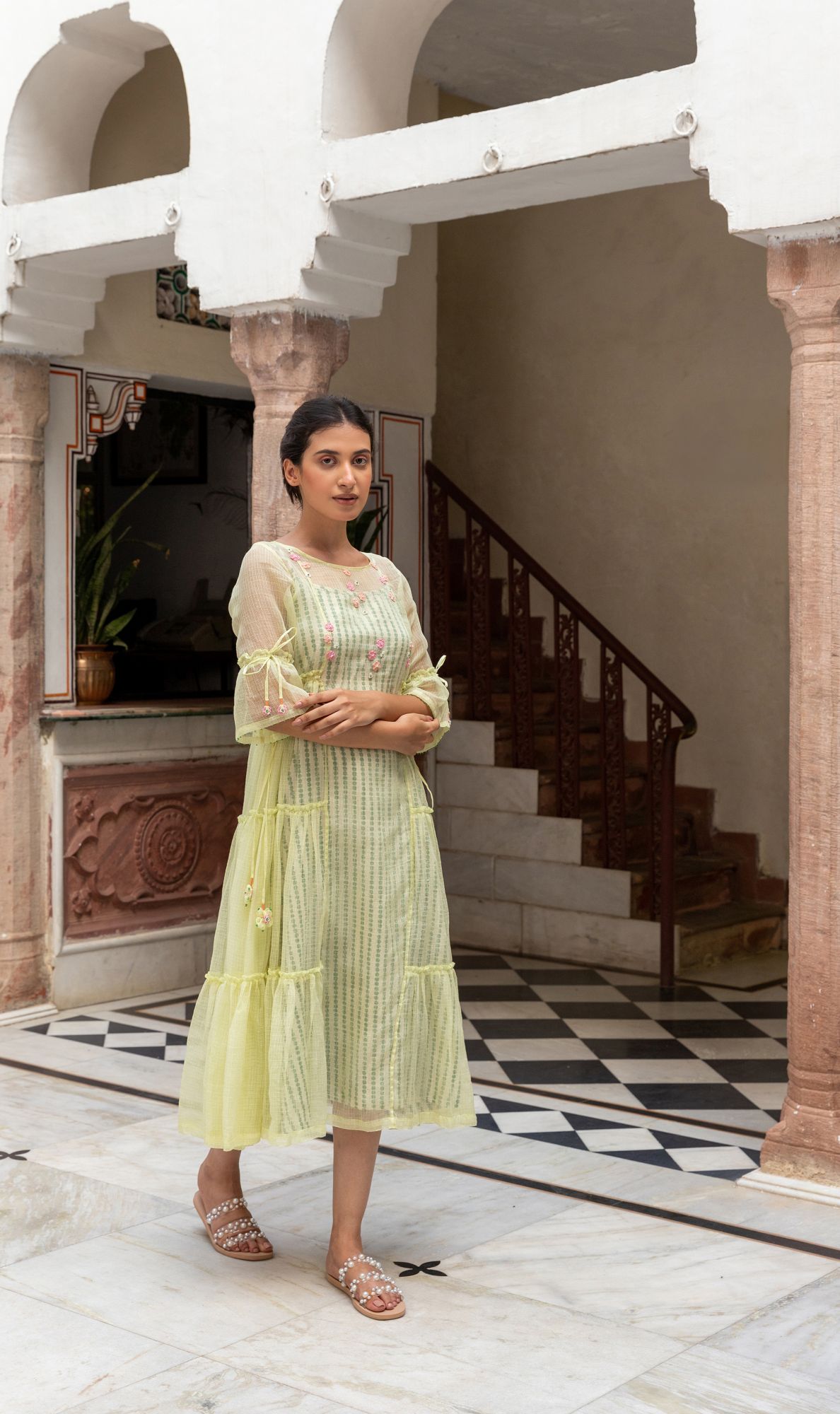 Moringa Kota Doria Tier Dress