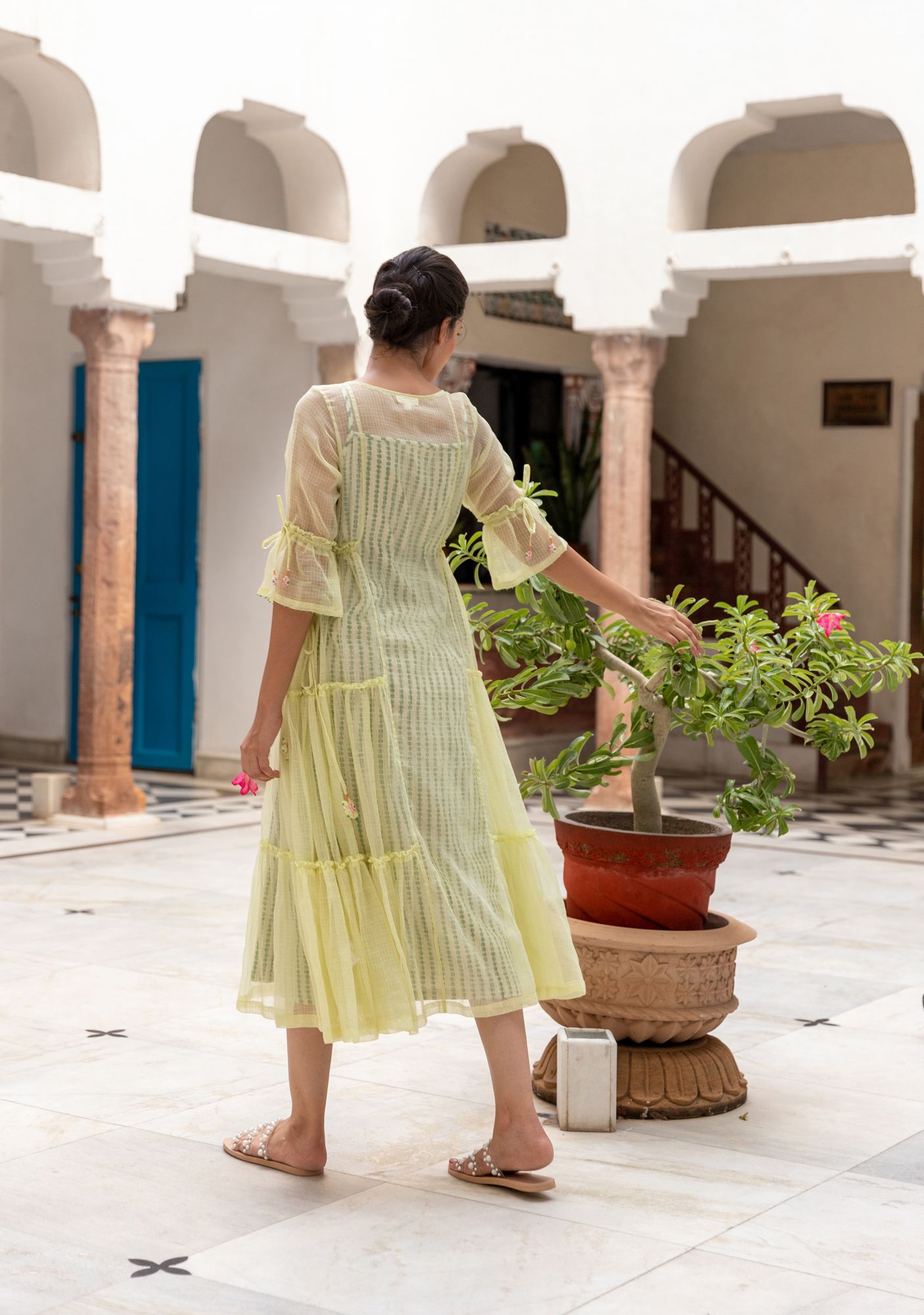 Moringa Kota Doria Tier Dress