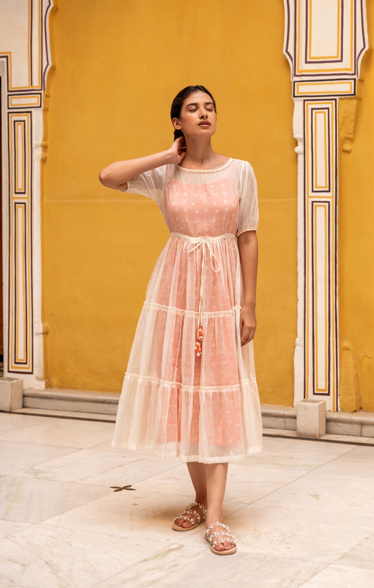 Zinnia Chanderi Cotton Dress