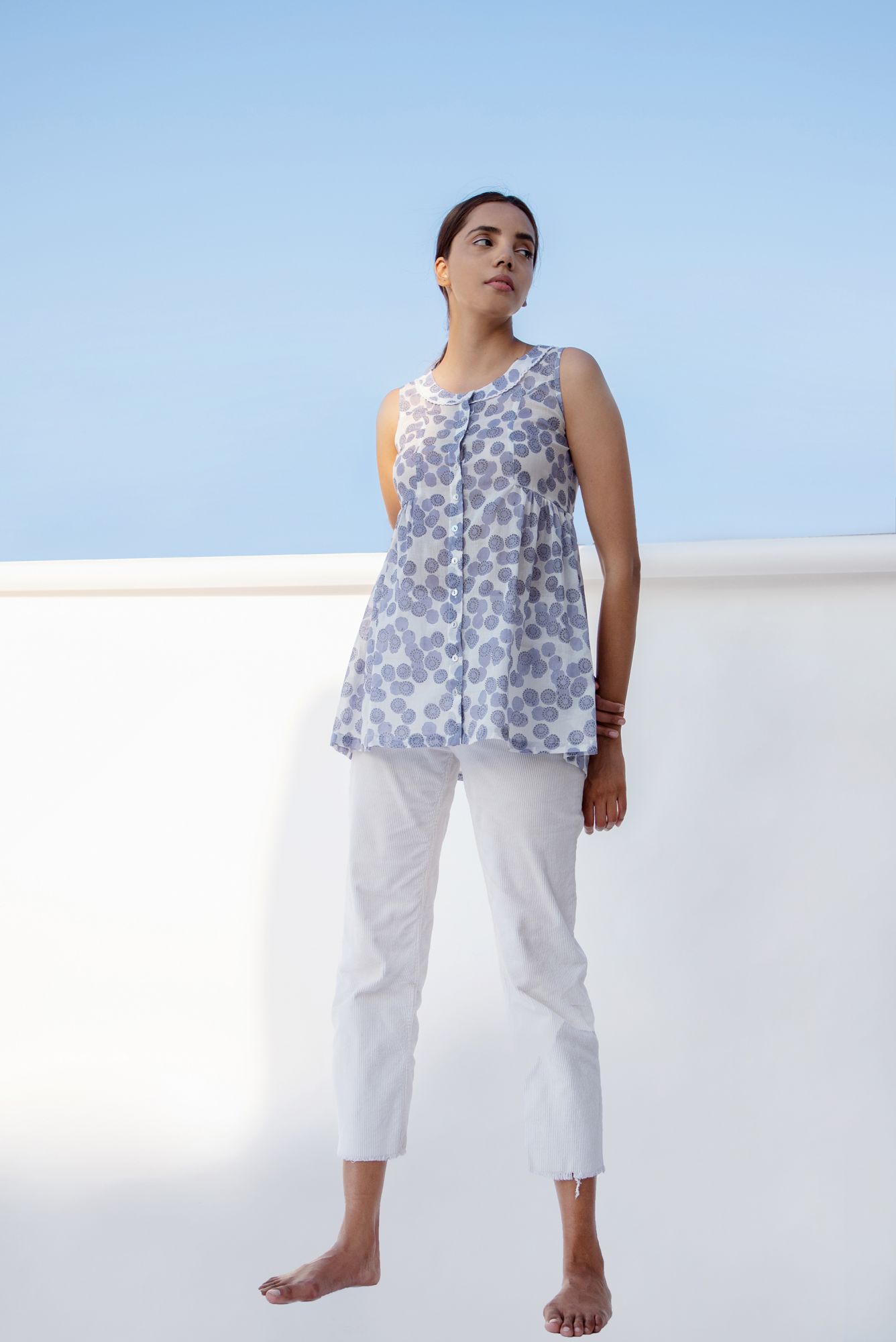 Lila Cotton Splash Top