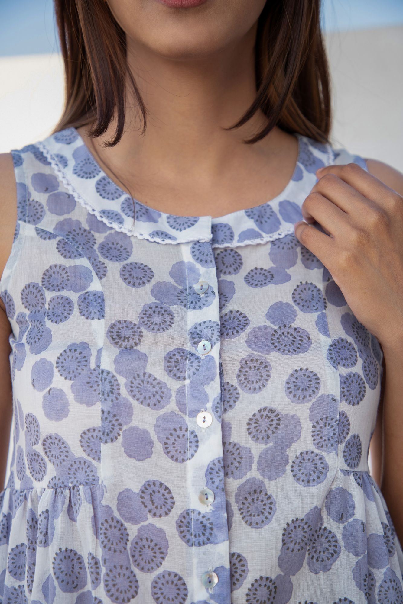 Lila Cotton Splash Top