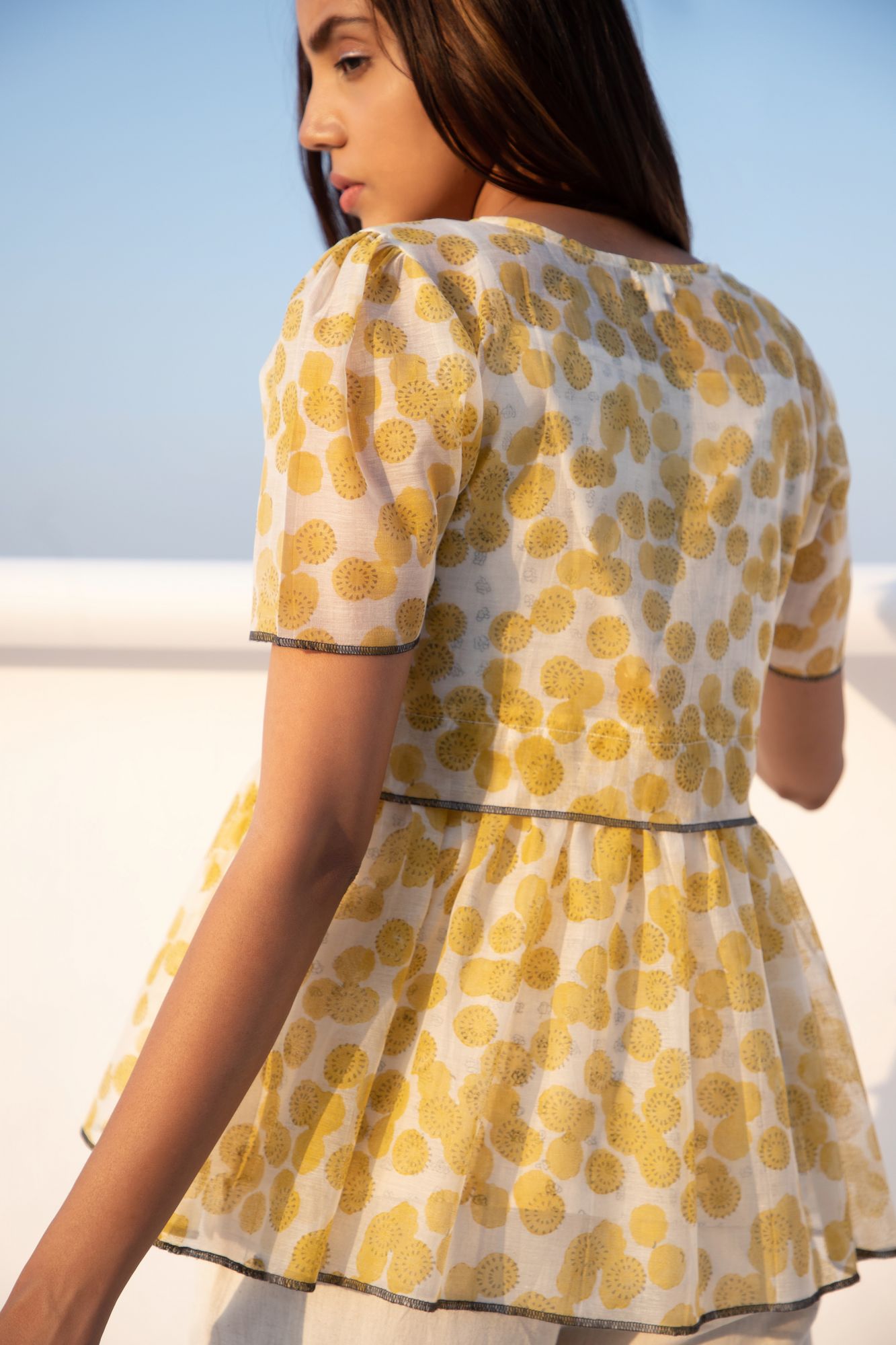 Splash Chanderi Cotton Block Printed Shrug Top