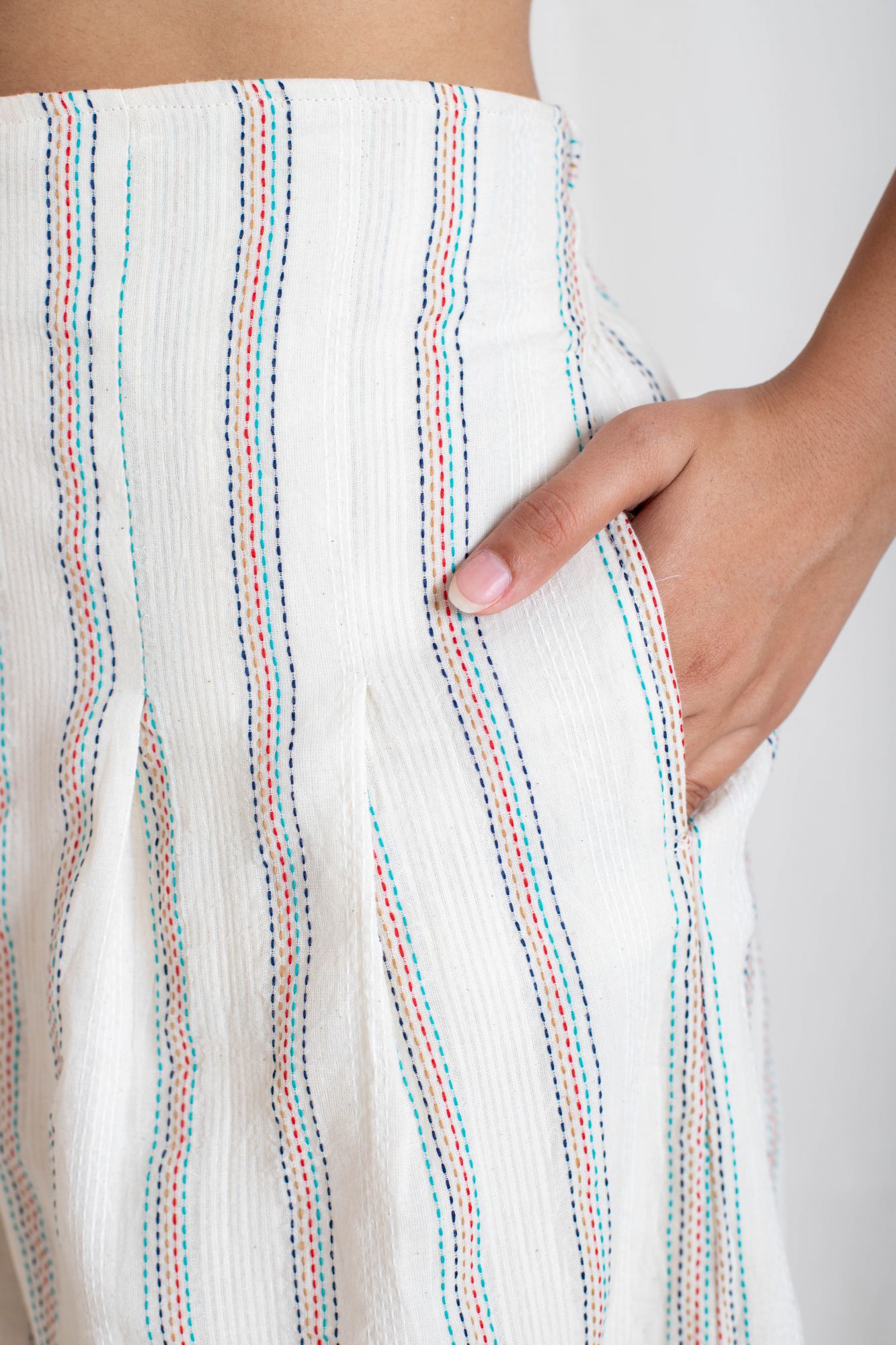 Box Pleat Cotton Palazzo