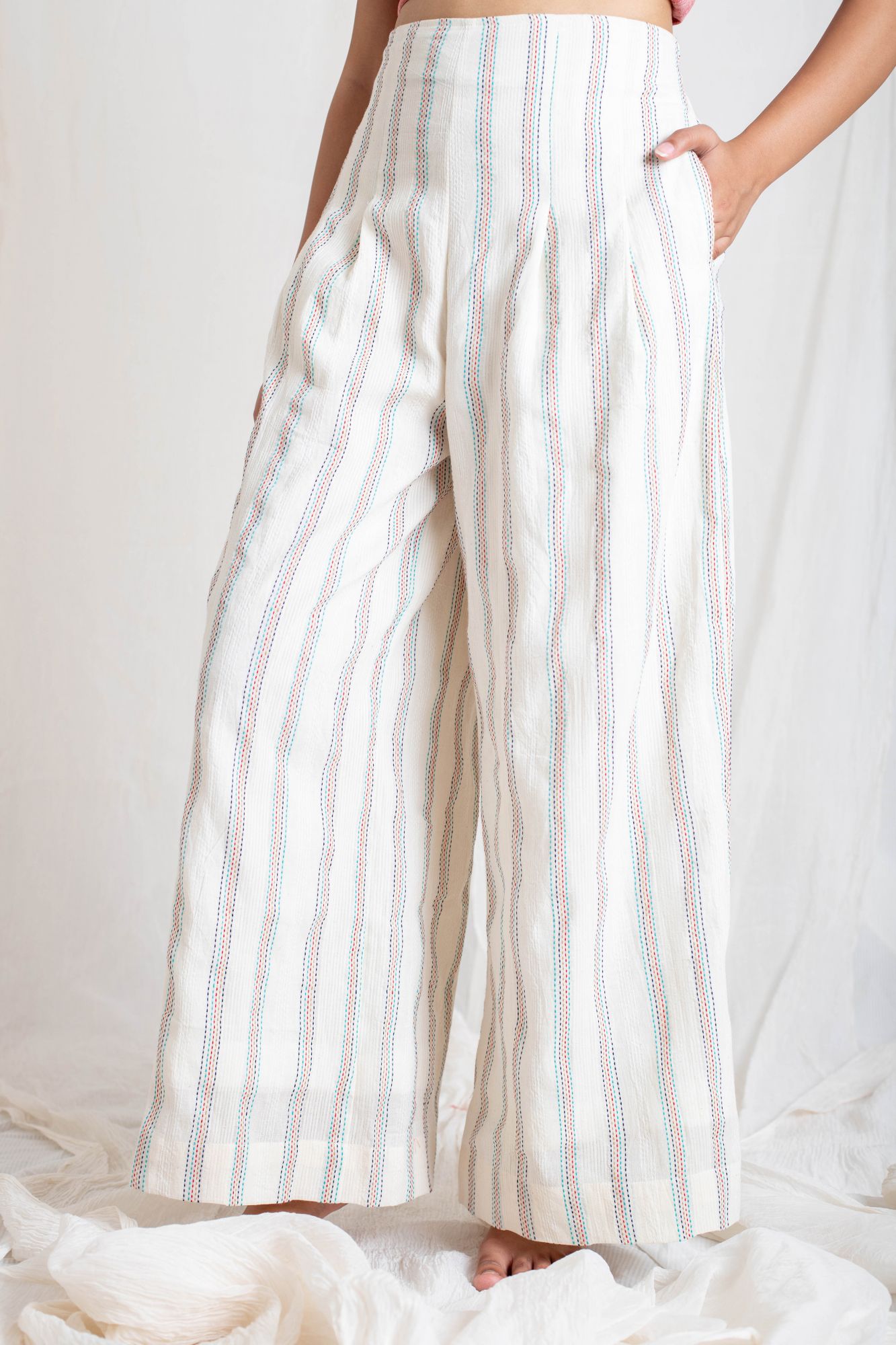 Box Pleat Cotton Palazzo