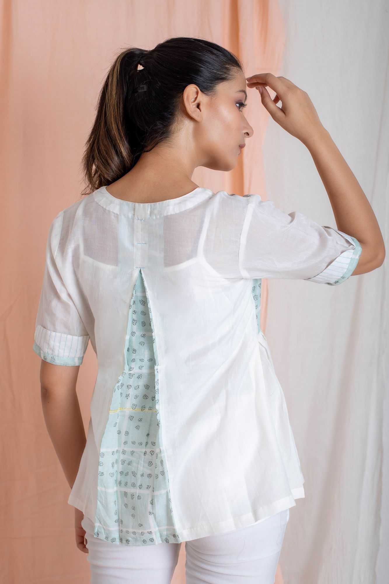 Cotton Silk Multi Panel Shirt
