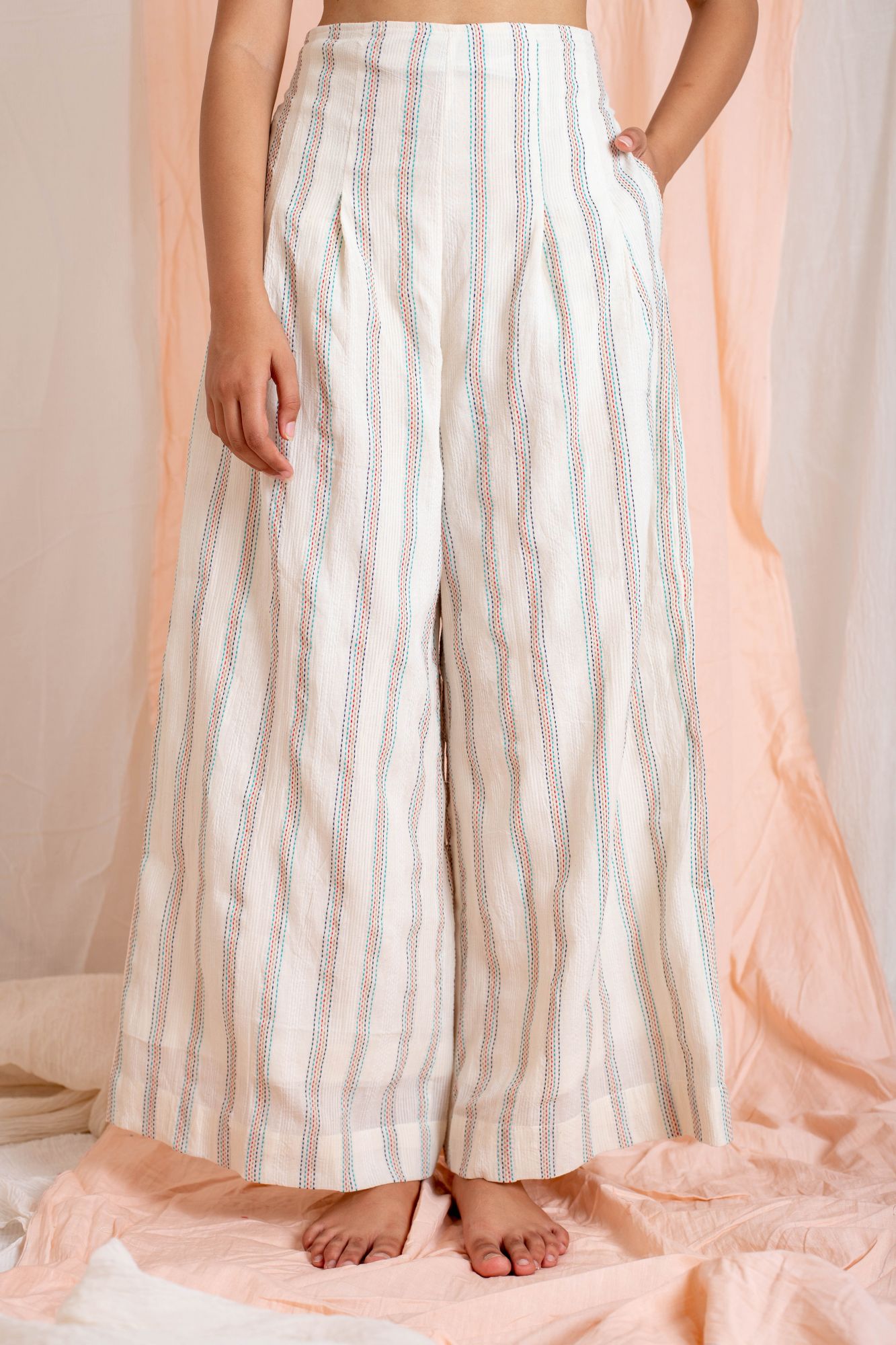 Box Pleat Cotton Palazzo