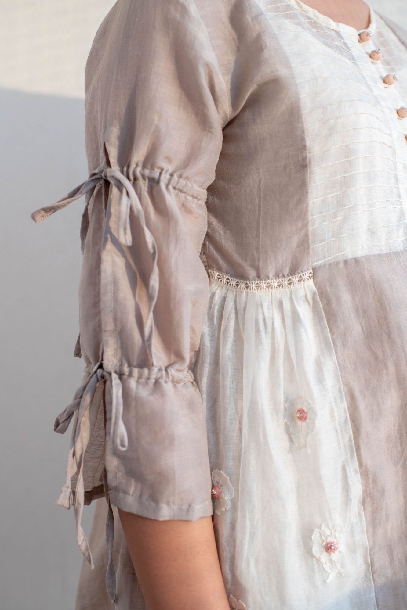 Chanderi Cotton Silk Lace Embroidered Shrug