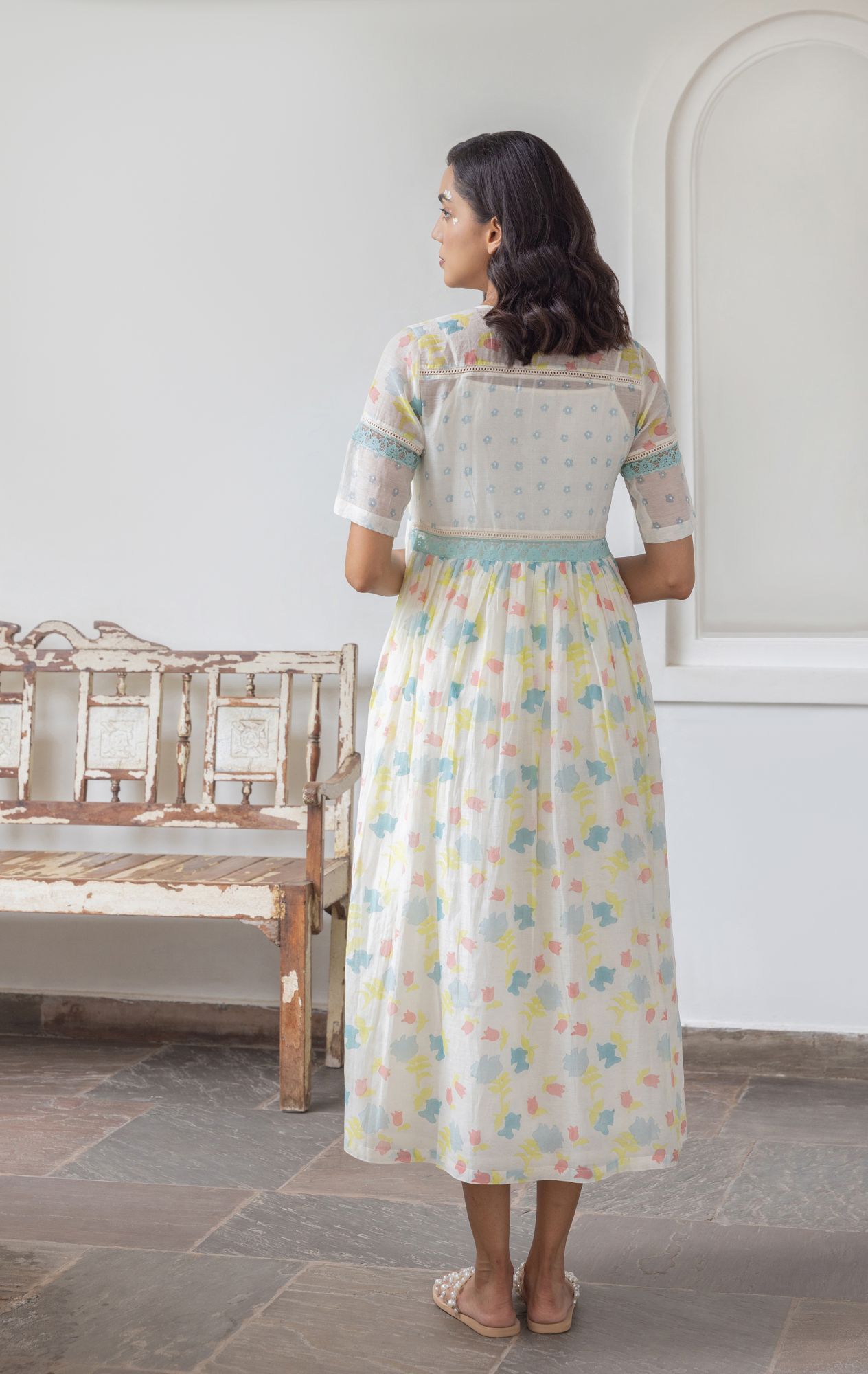 Blossom Chanderi Cotton Jacket Dress