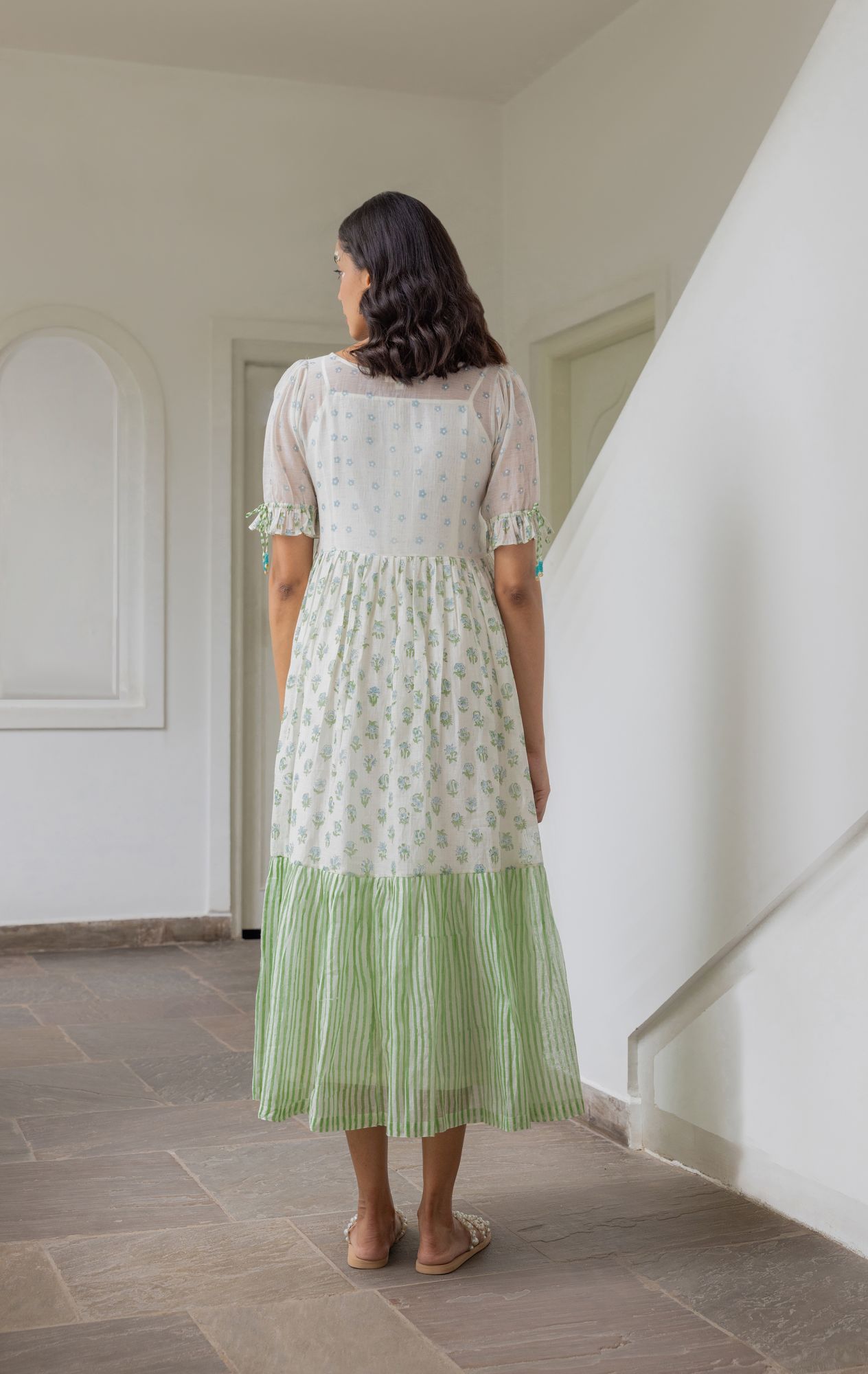 Fleur Chanderi Cotton Maxi Dress