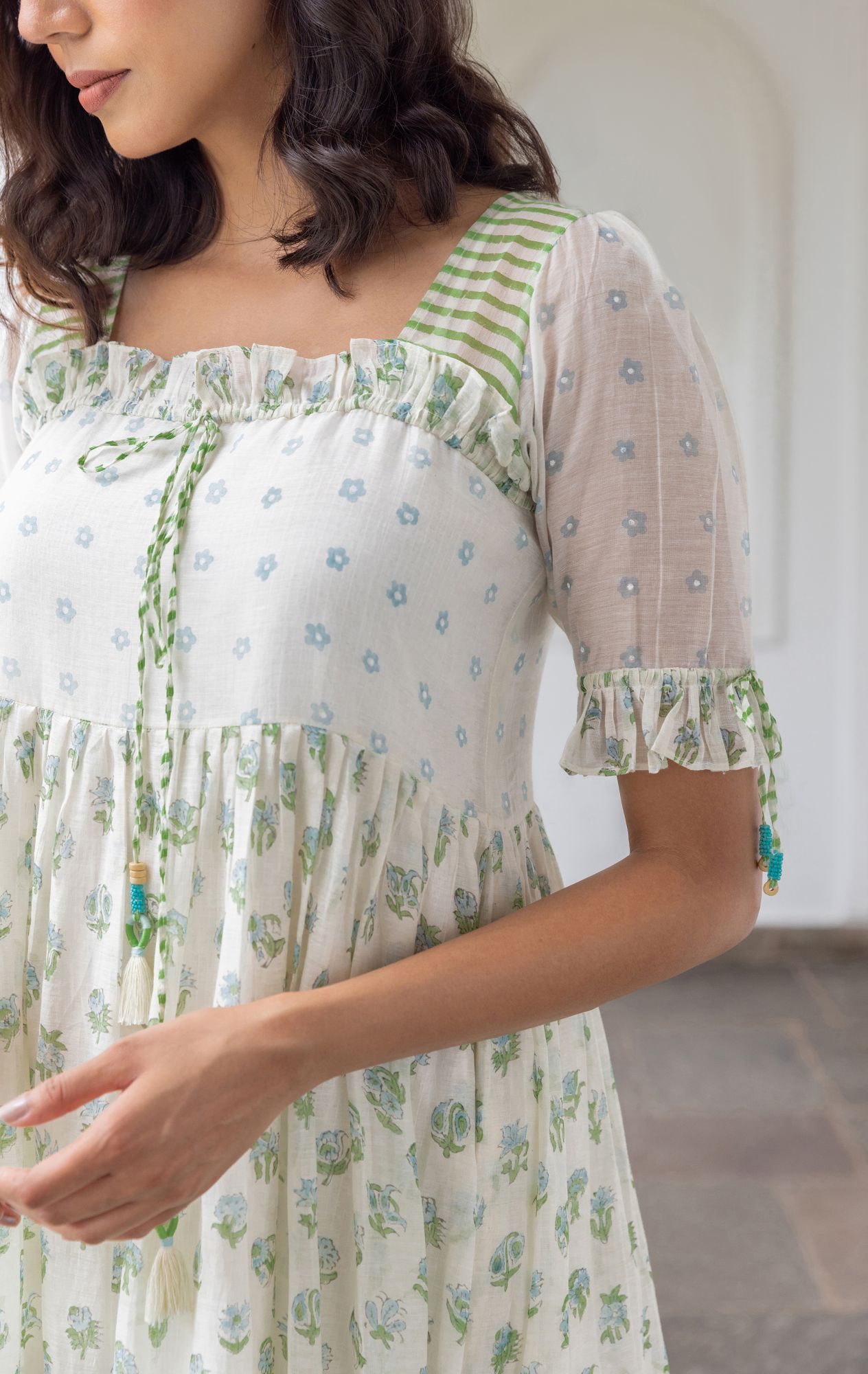 Fleur Chanderi Cotton Maxi Dress