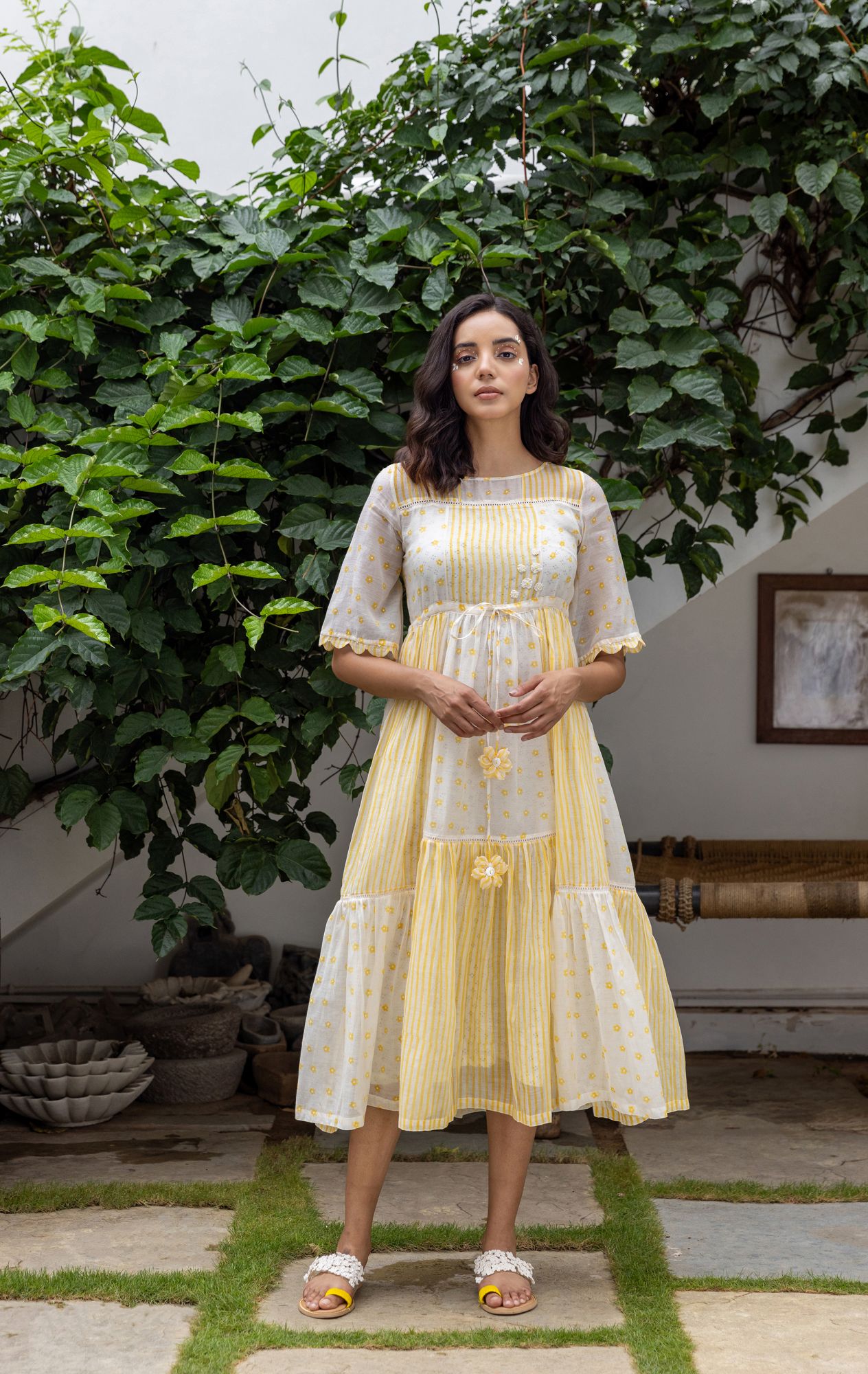 Daffodil Chanderi Cotton Dress
