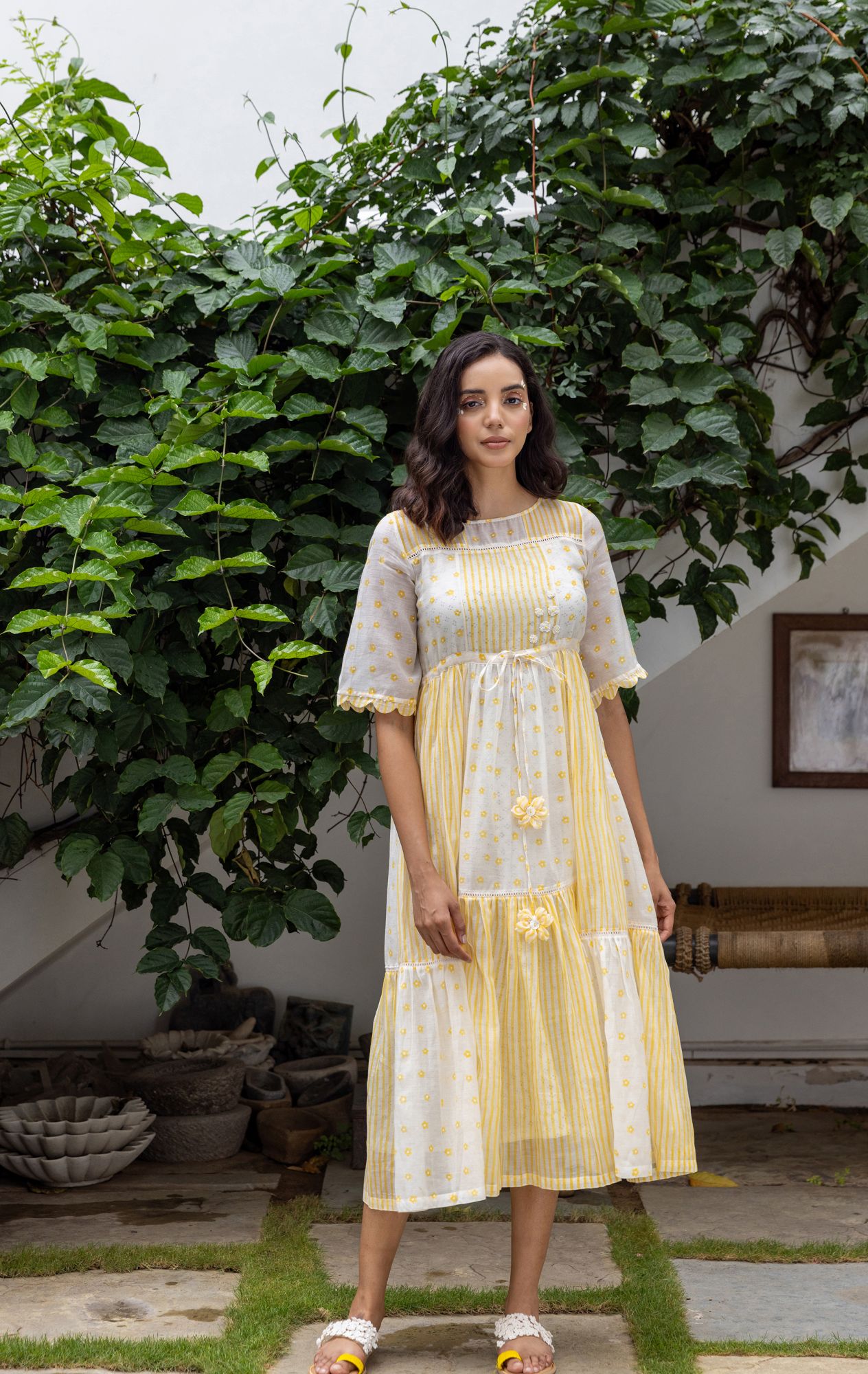 Daffodil Chanderi Cotton Dress