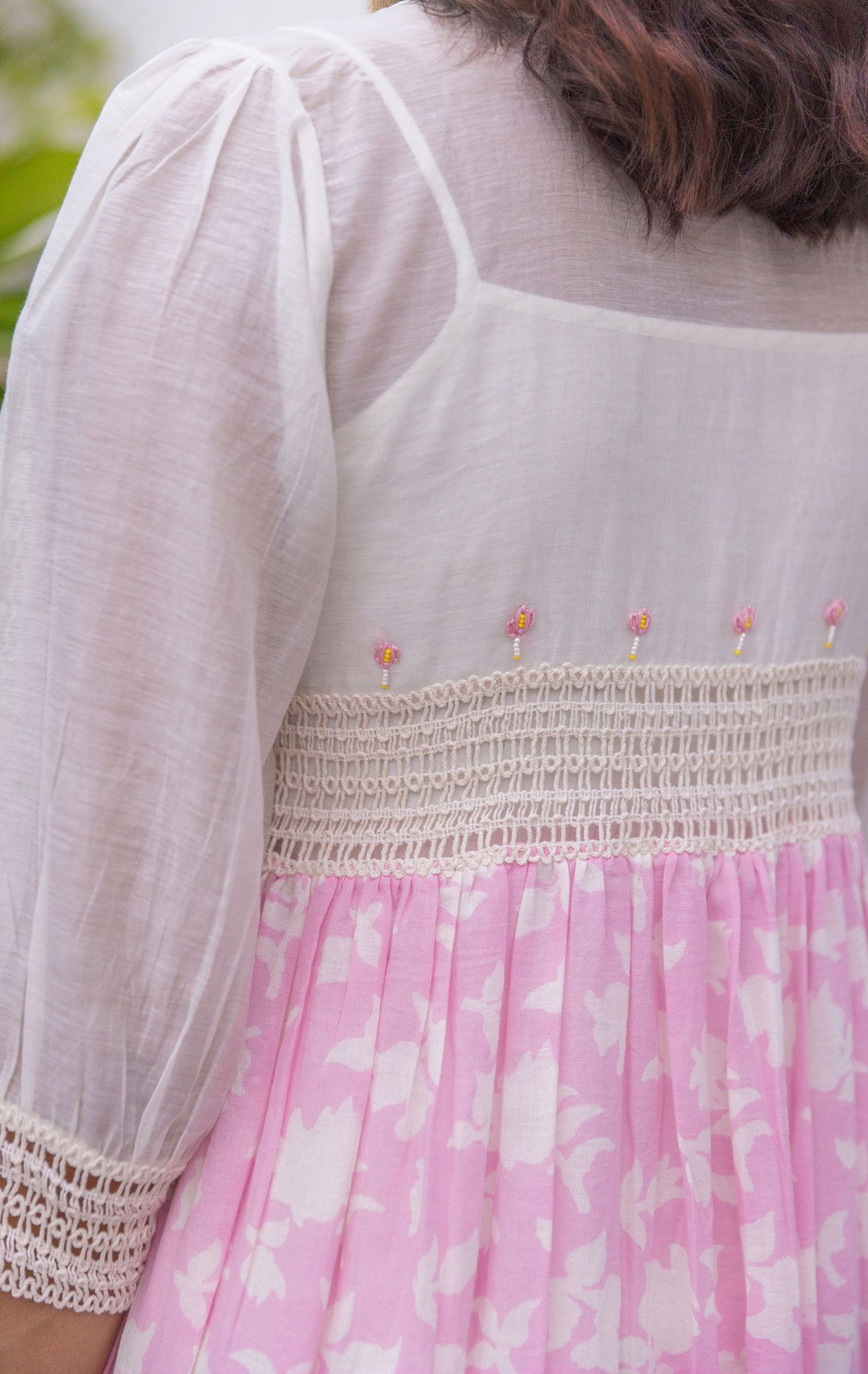Rosa Chanderi Cotton Lace Jacket Dress