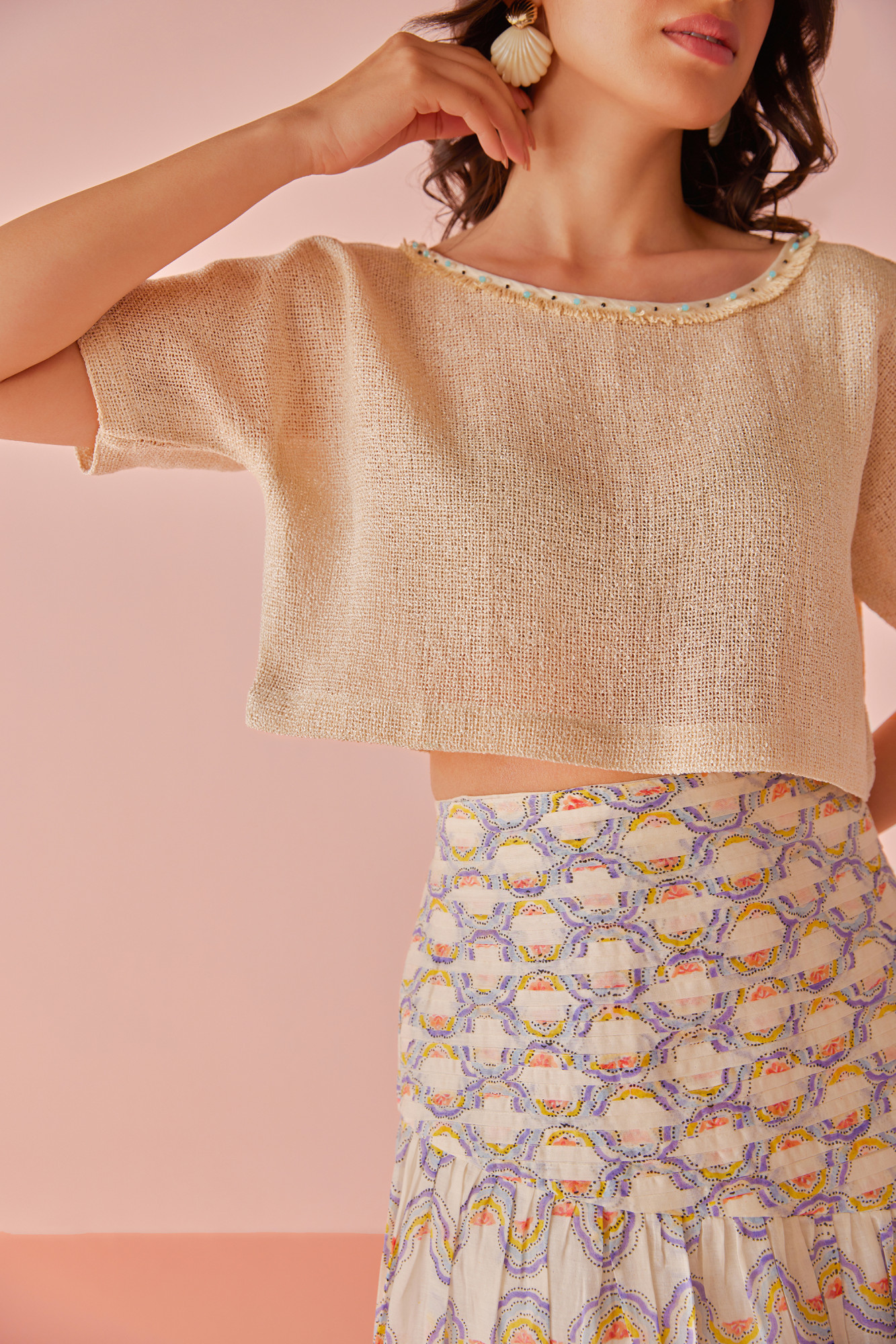 Pearl Mesh Top